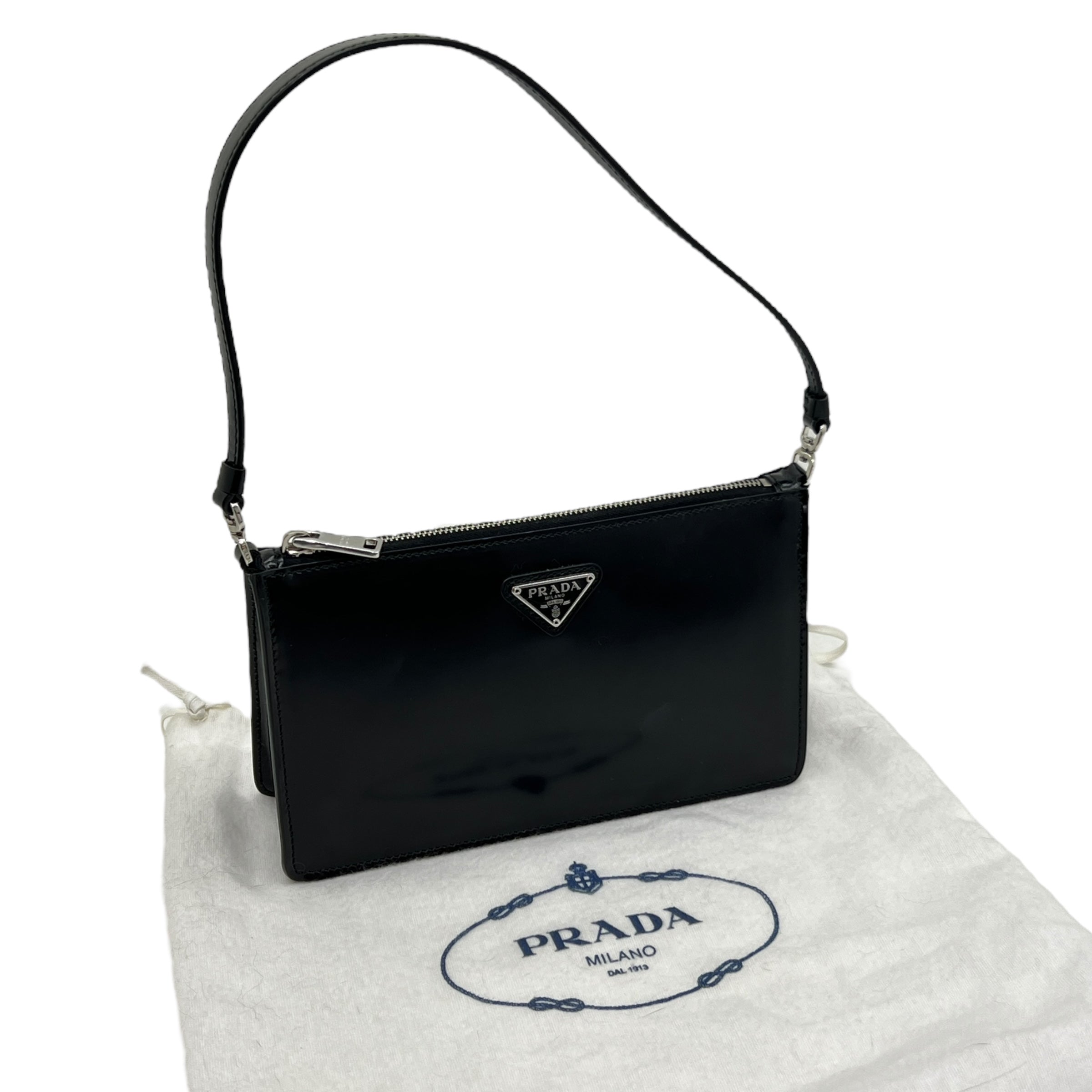 Prada mini borsa in pelle spazzolata