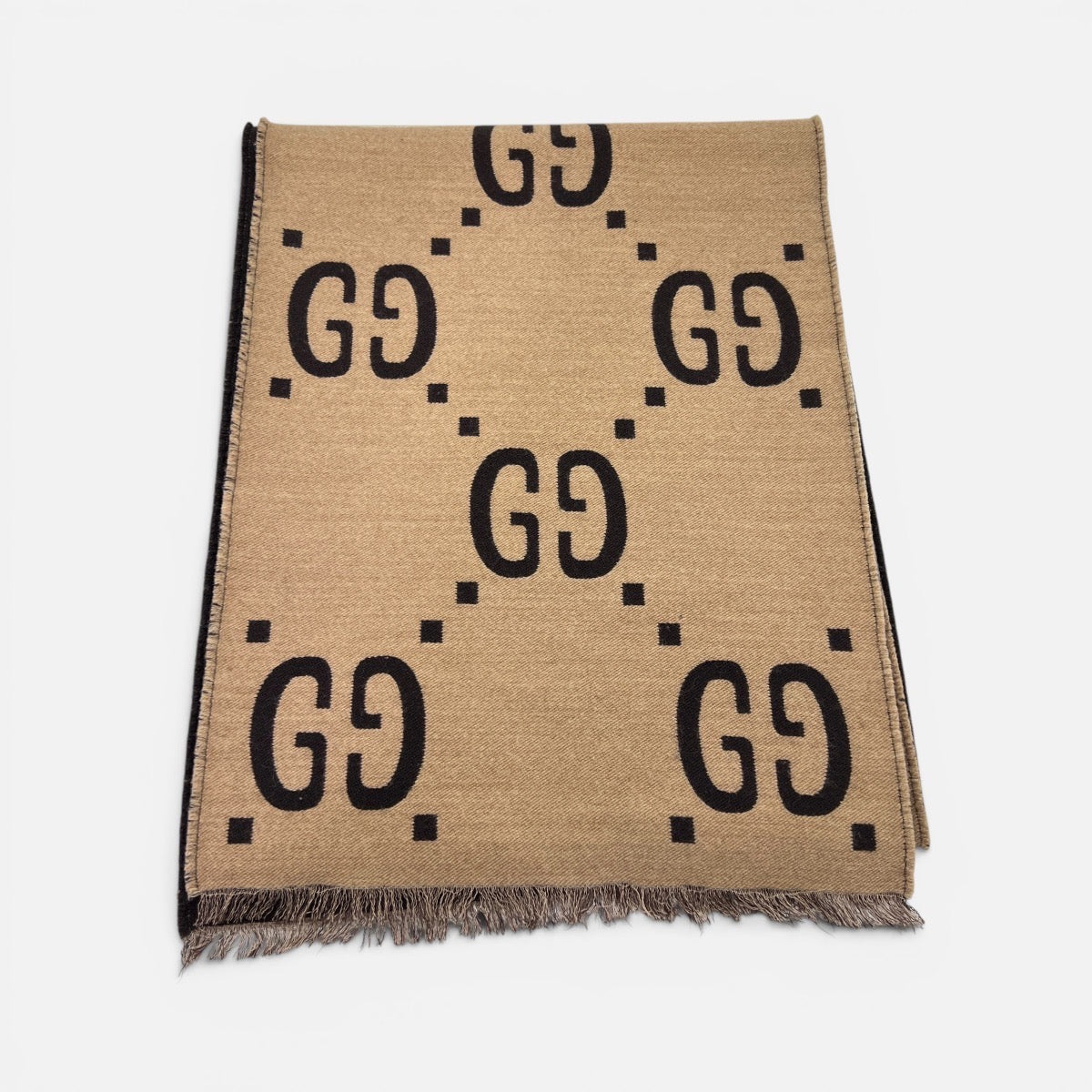 Sciarpa in lana e seta con motivo GG Jacquard