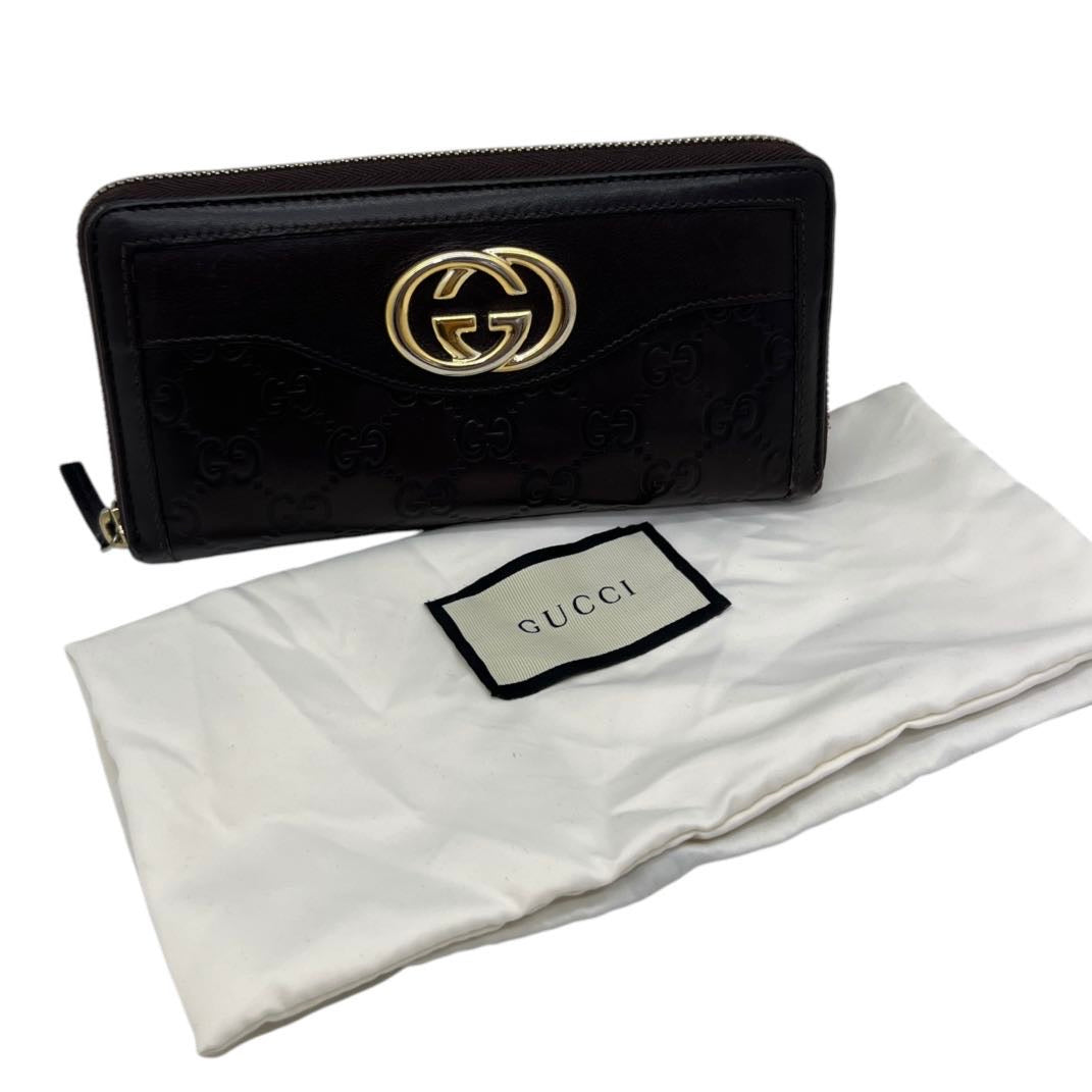 GUCCI PORTAFOGLIO VINTAGE IN PELLE MARRONE