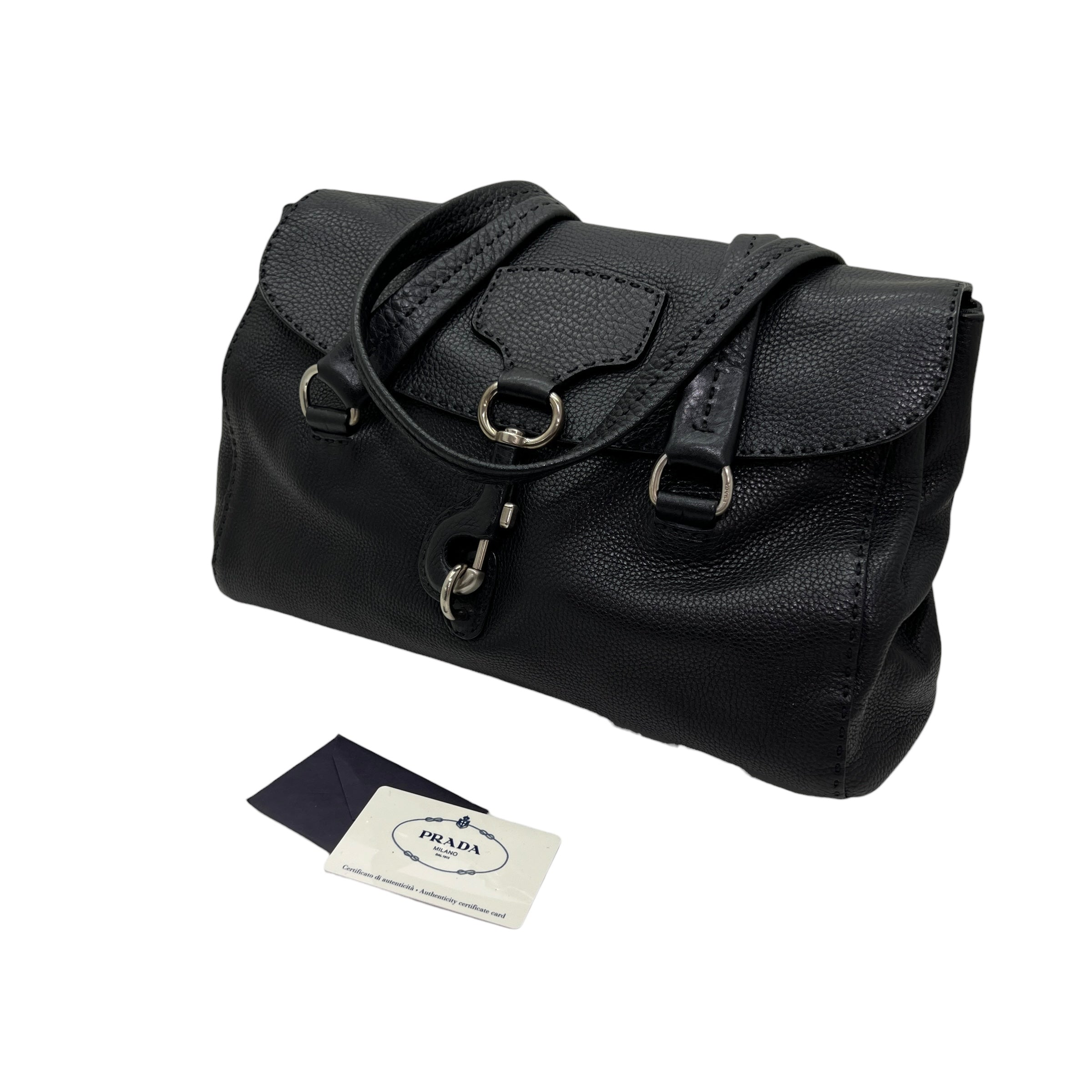 Clasp borsa in pelle daino