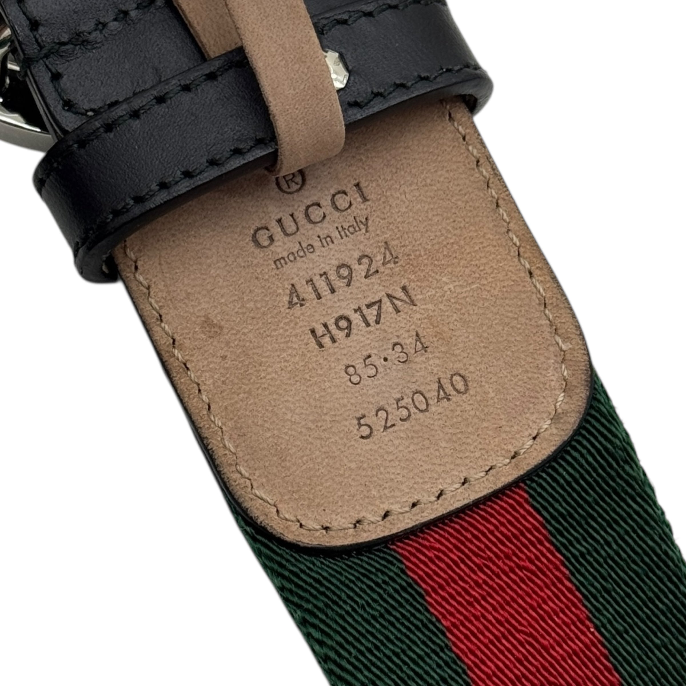 Cintura web con fibbia Incrocio GG taglia 85