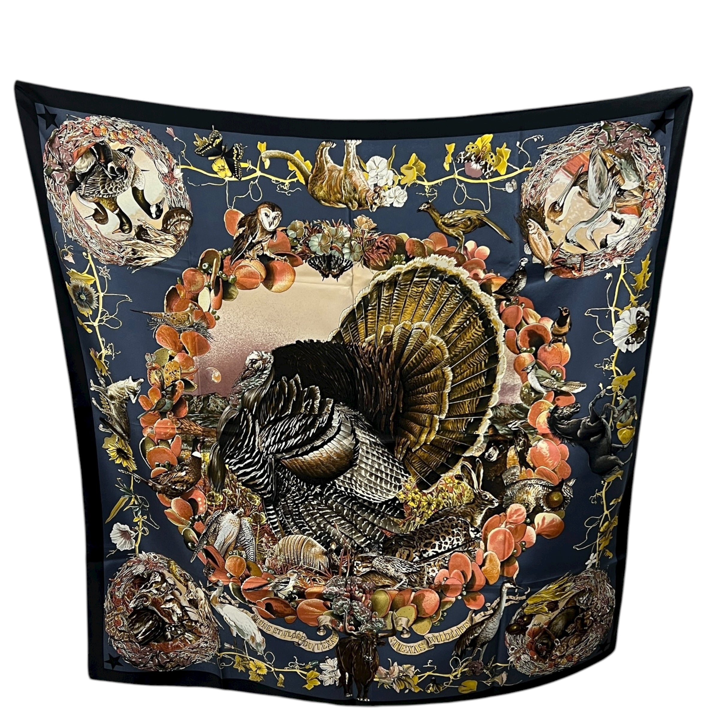Foulard Carré 90 Faune et Flore du Texas