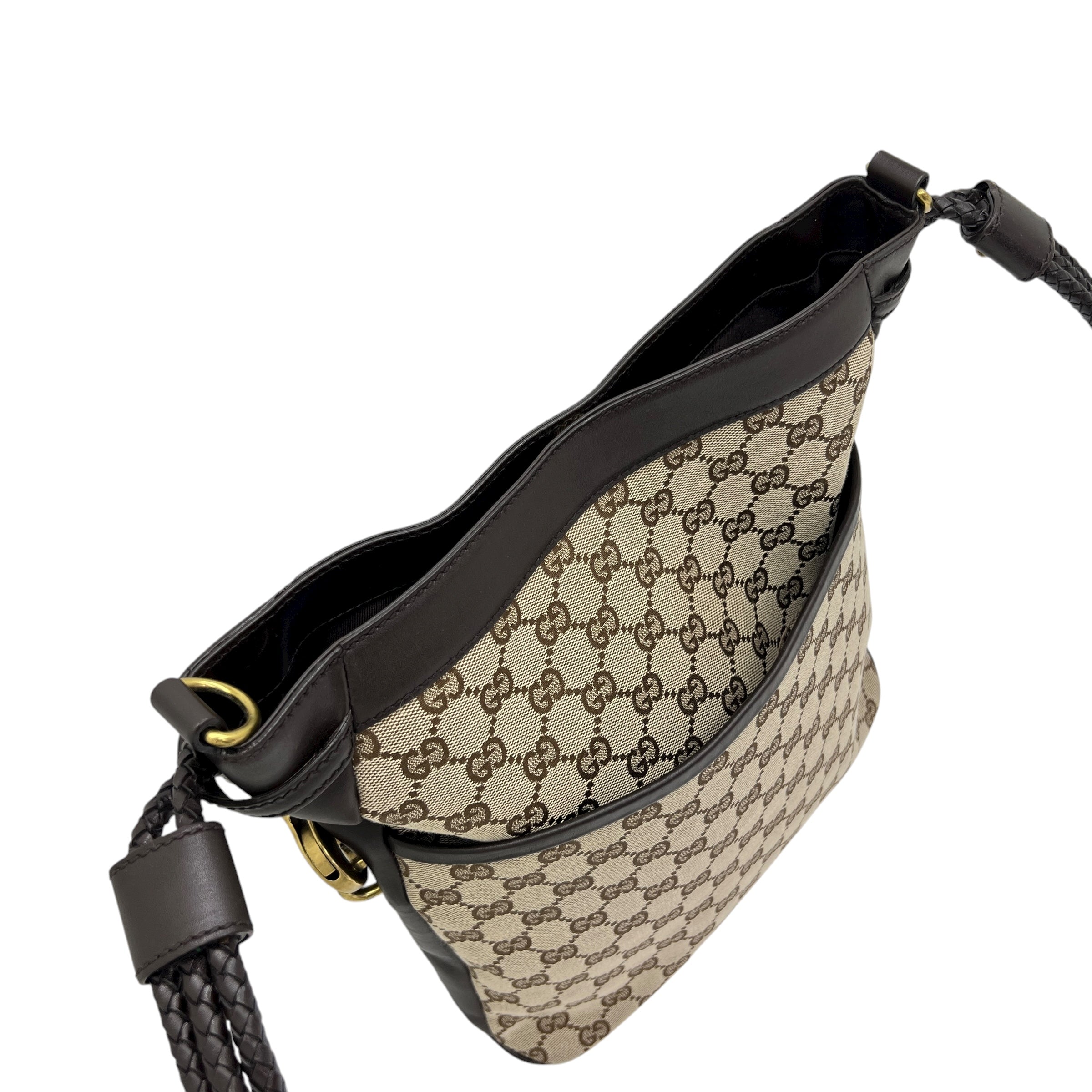 Tracolla in tessuto e pelle