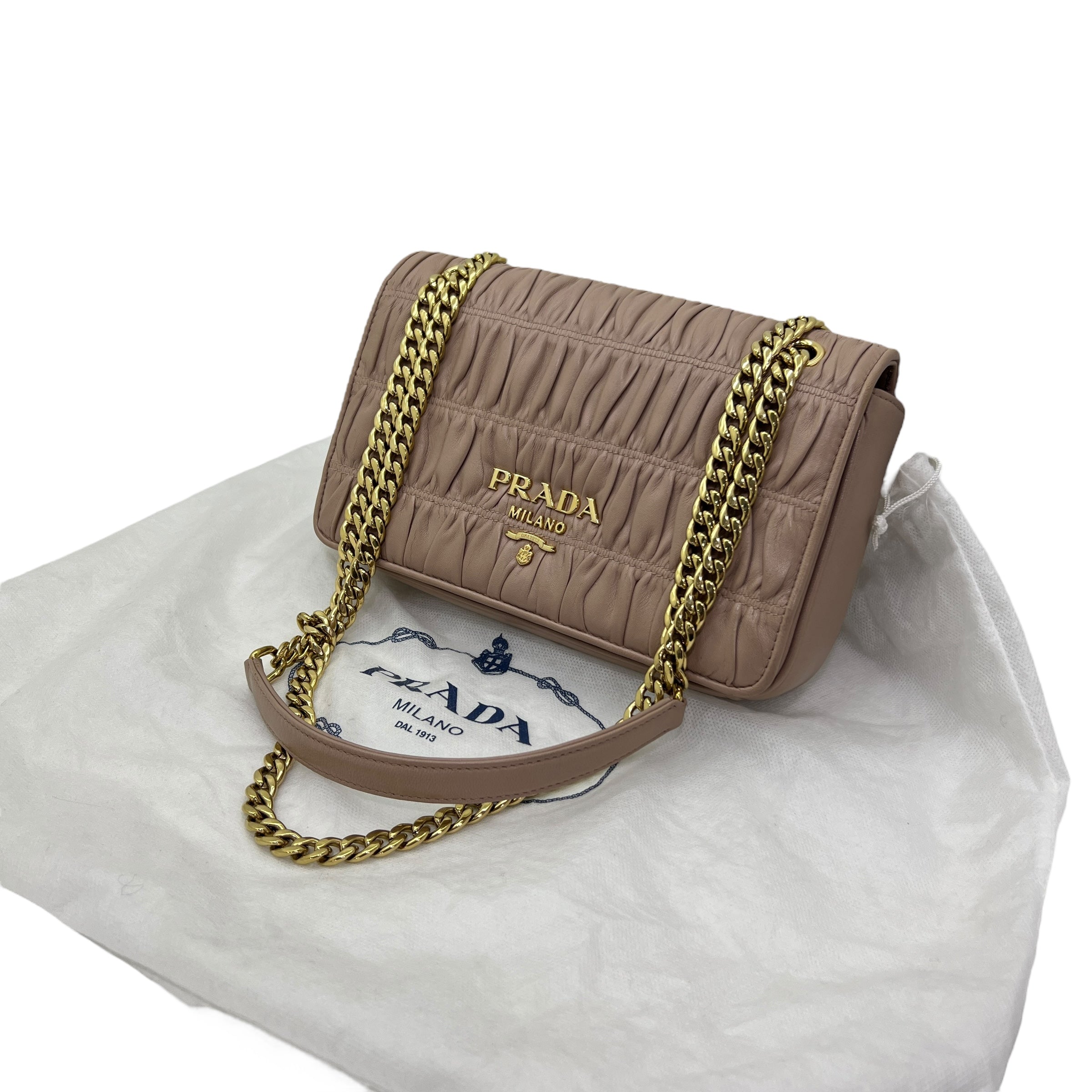 PRADA BORSA A TRACOLLA IN PELLE GOFFRATA
