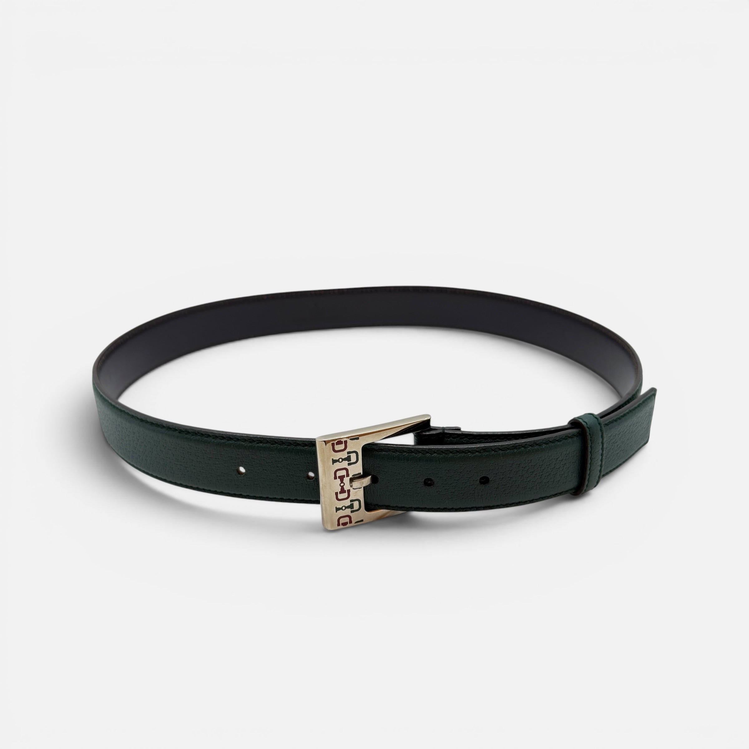 Cintura in pelle verde taglia 95