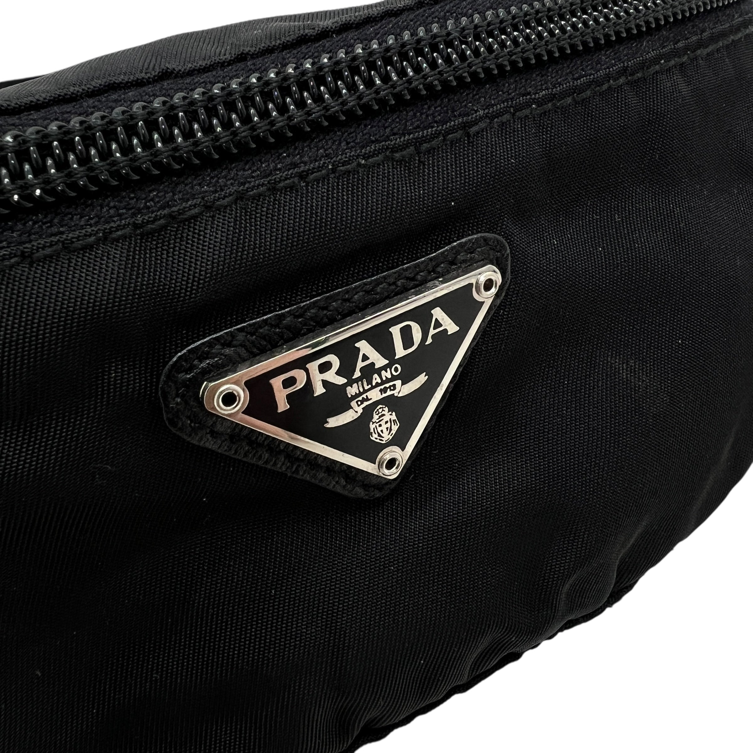 Mini marsupio vintage in nylon e Saffiano