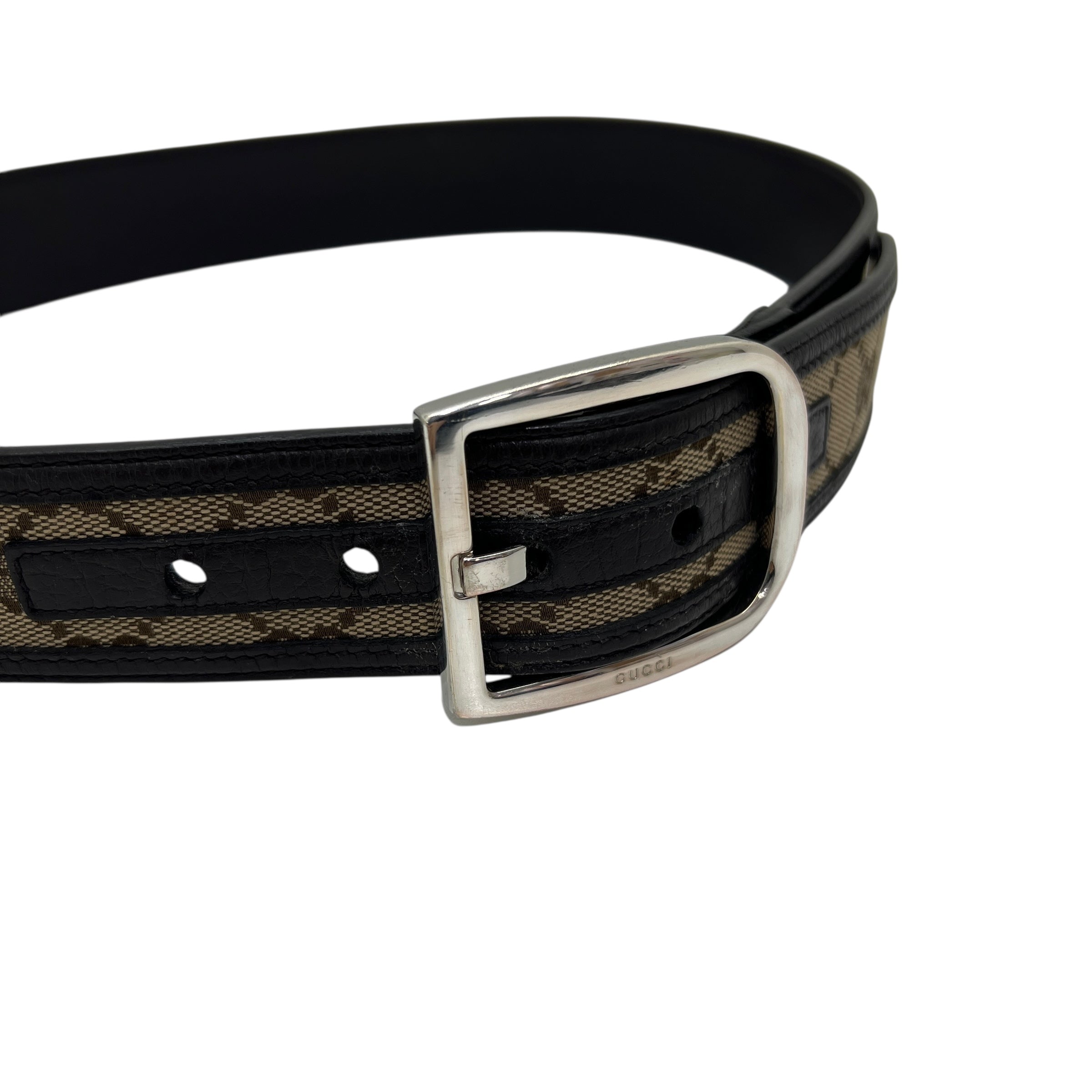 Cintura in tela e pelle taglia 80