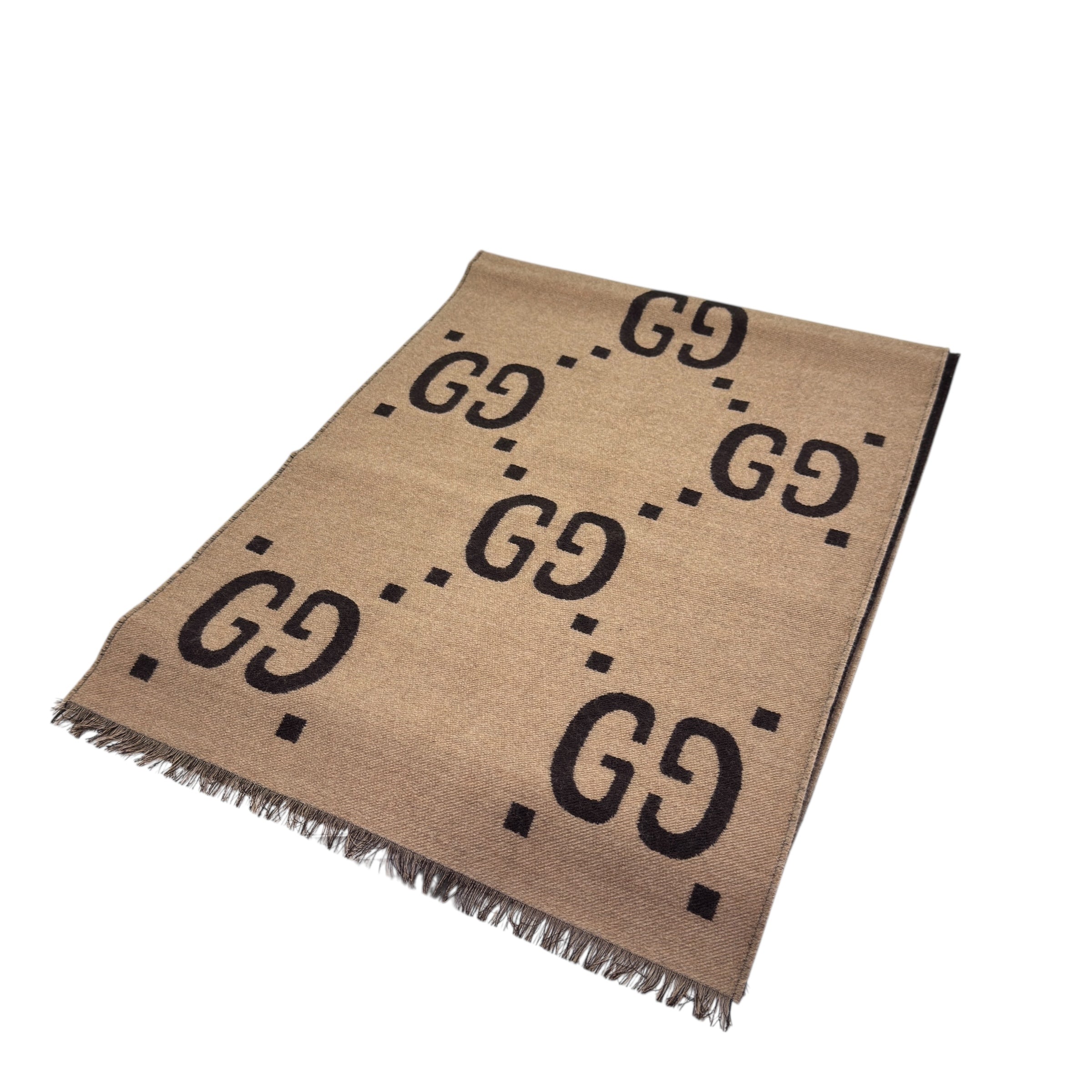 Sciarpa in lana e seta con motivo GG jacquard