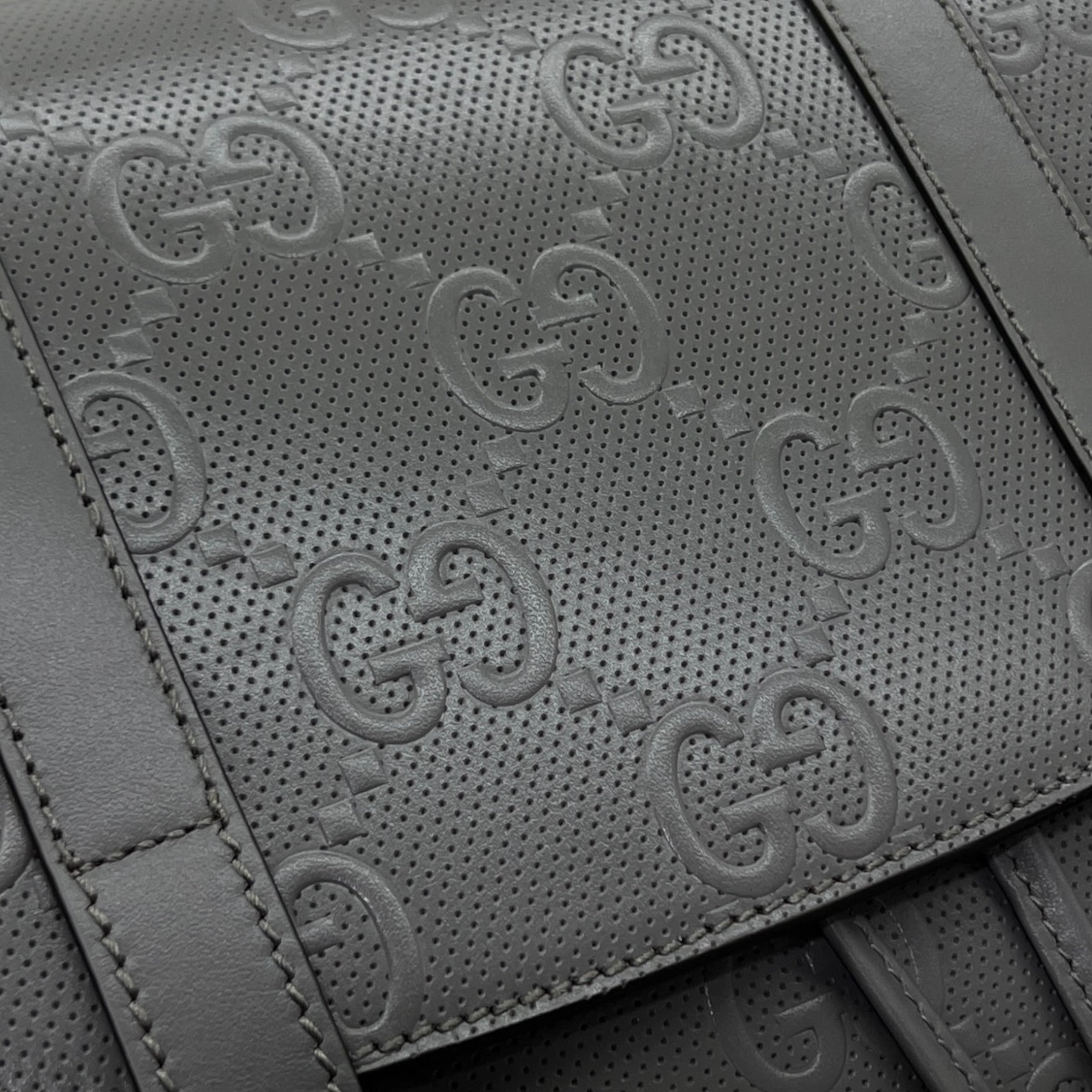 Zaino in pelle GG con rilievo