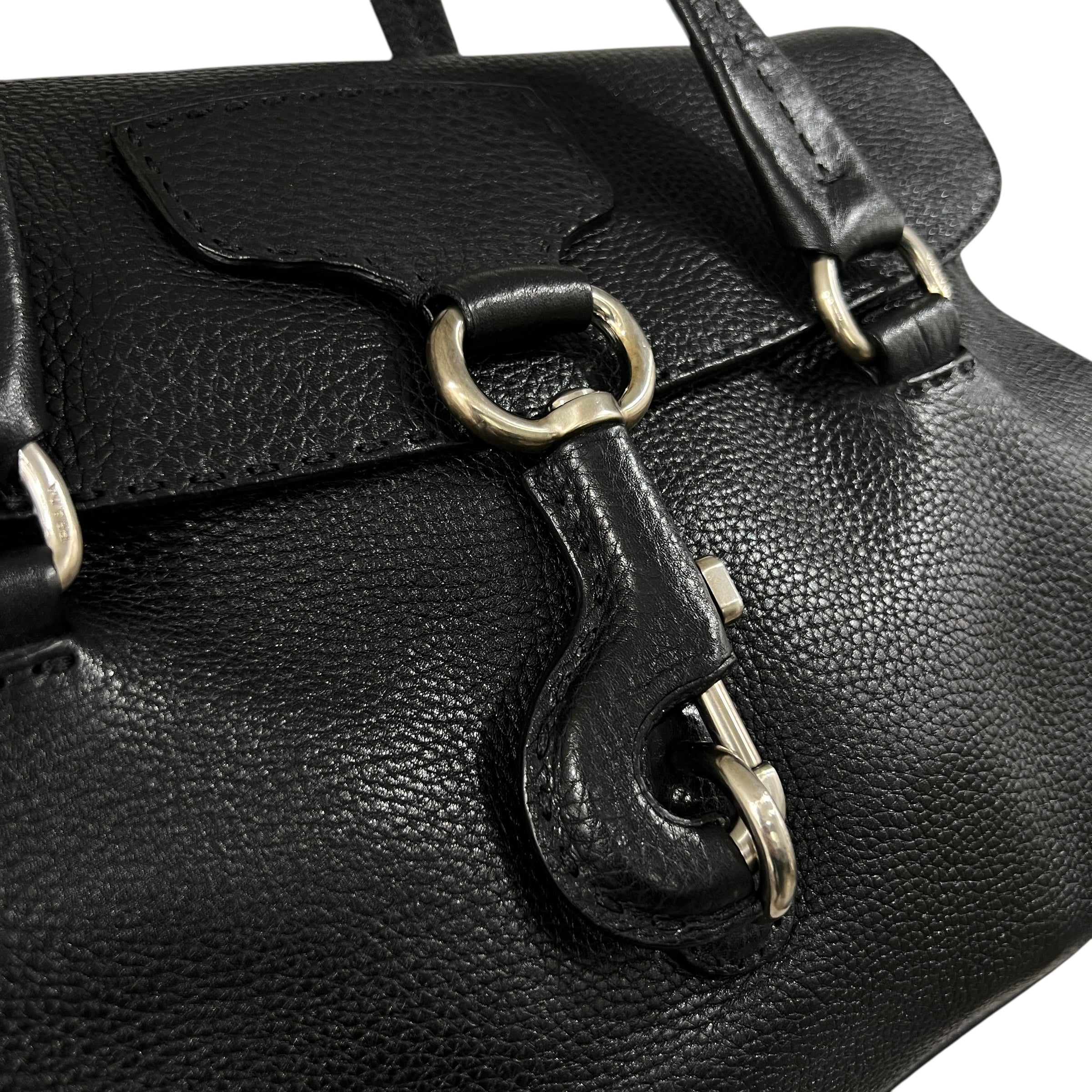 Clasp borsa in pelle daino