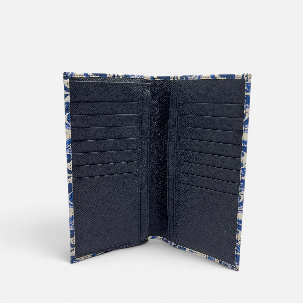 Portafoglio verticale in pelle stampa Maiolica