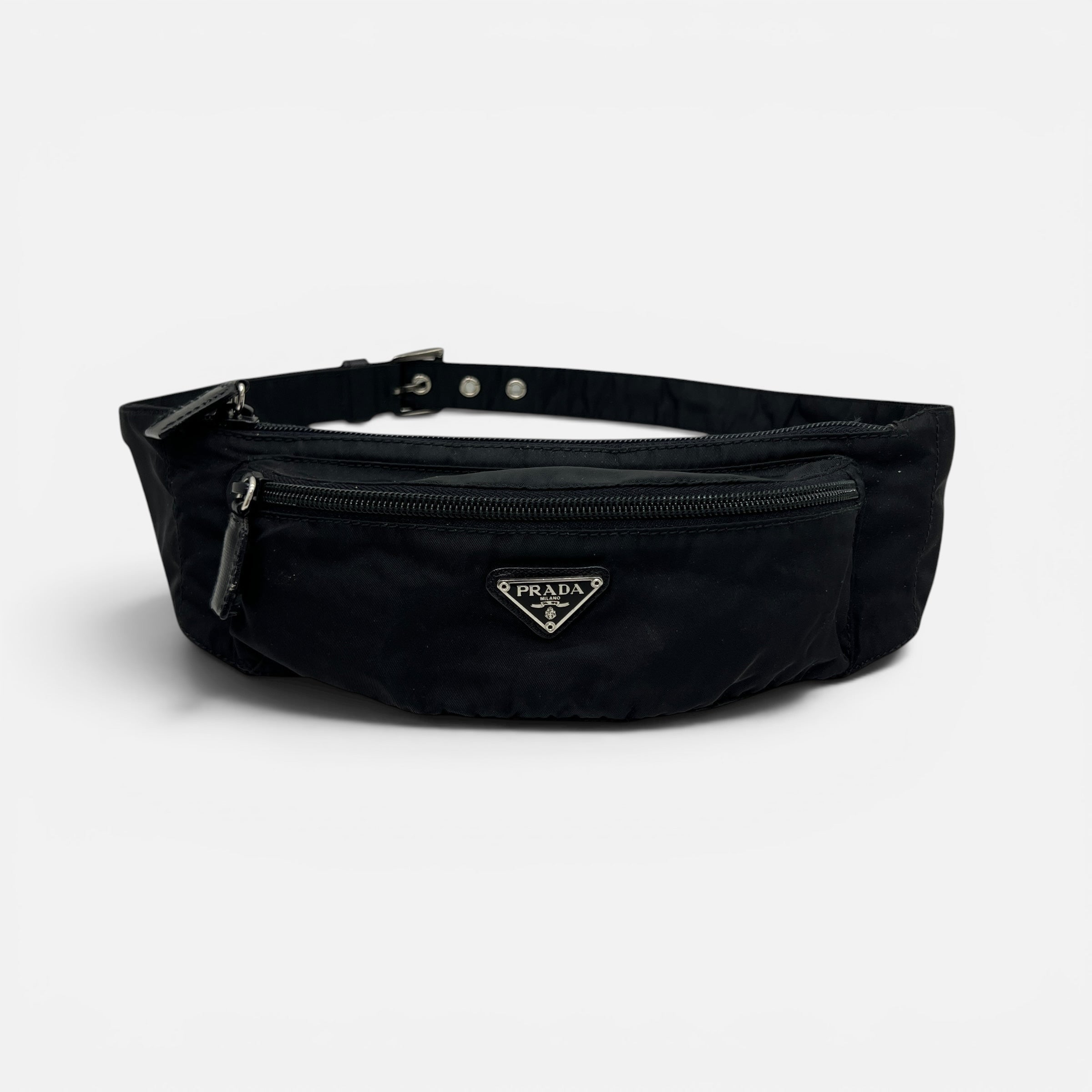 Mini marsupio vintage in nylon e Saffiano