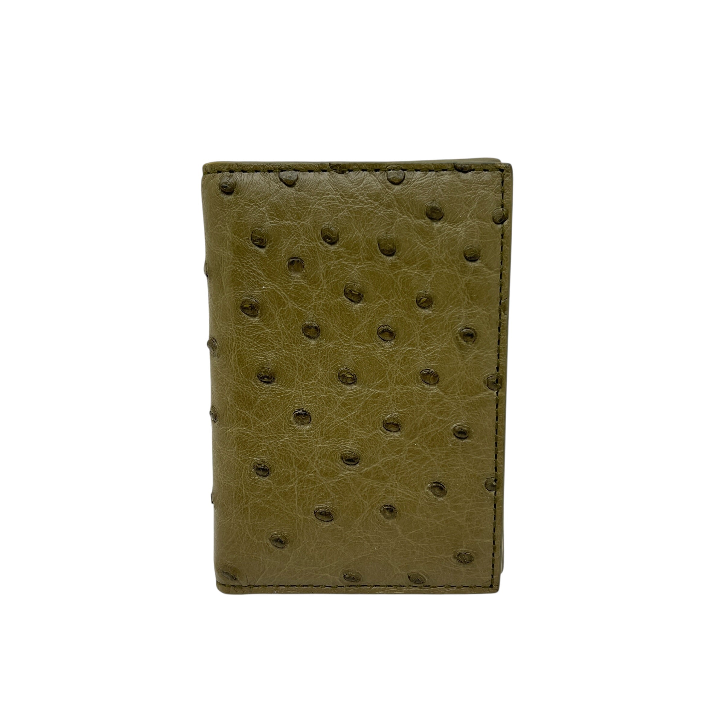 Porta carte in struzzo con patta