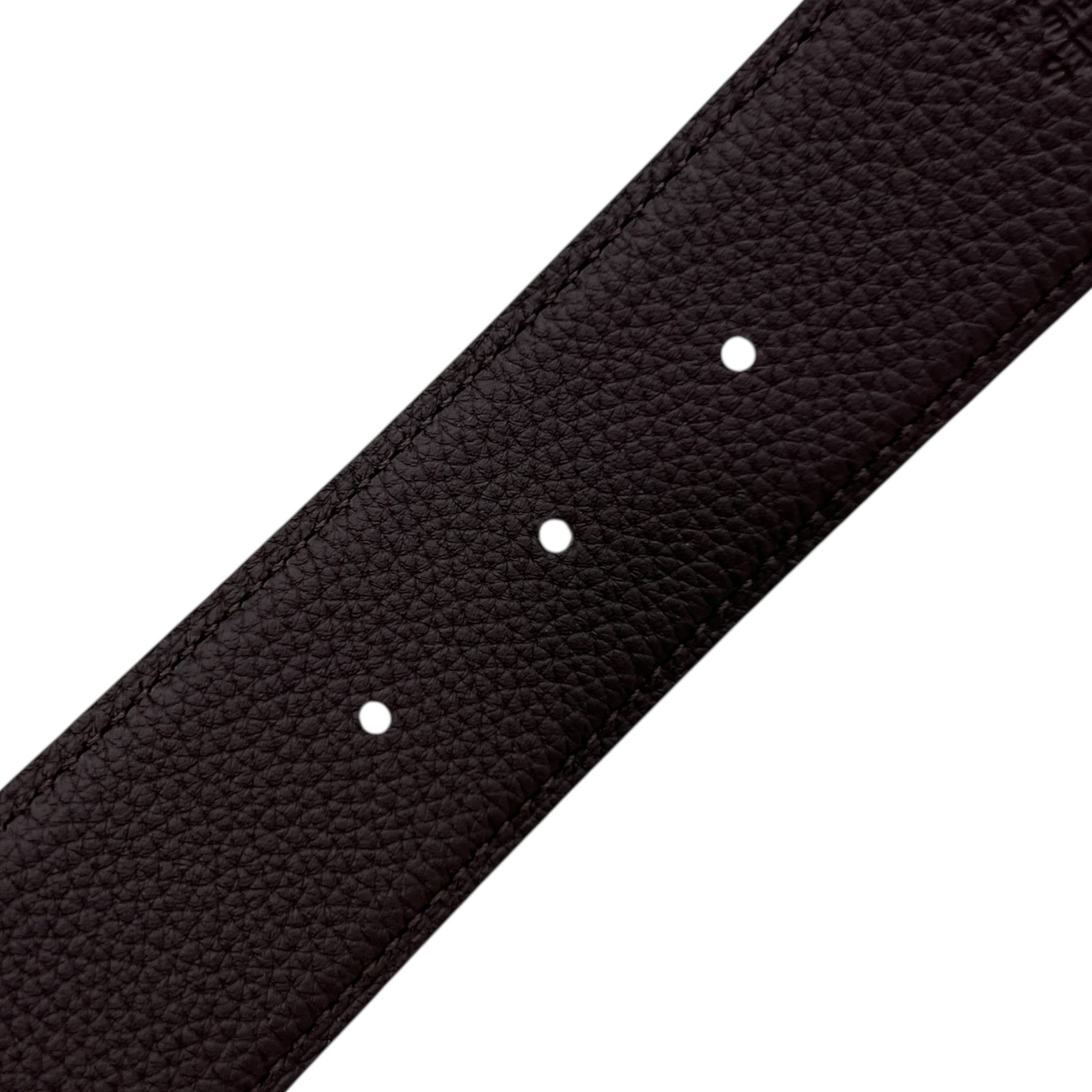 Hermès Fibbia da cintura Script & Pelle reversibile per cintura 38 mm tg 105