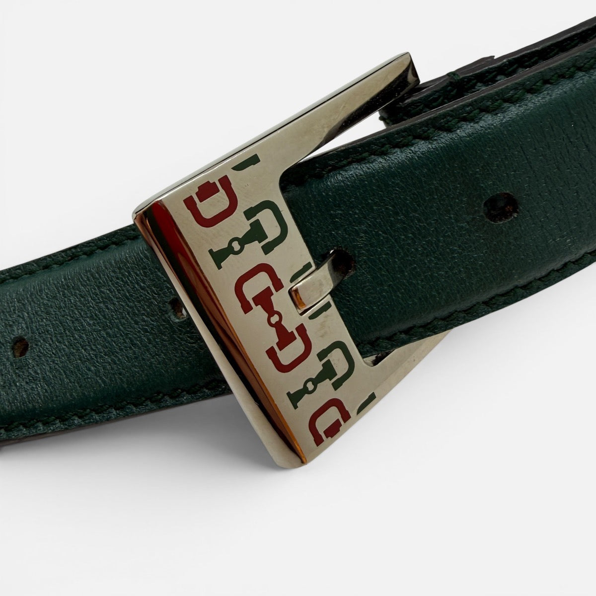 Cintura in pelle verde taglia 95