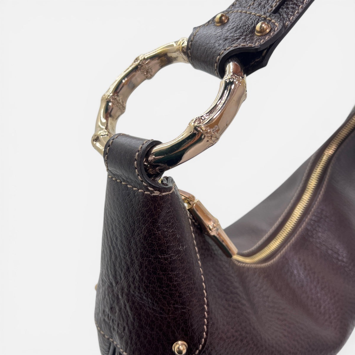 Bamboo Ring borsa hobo in pelle