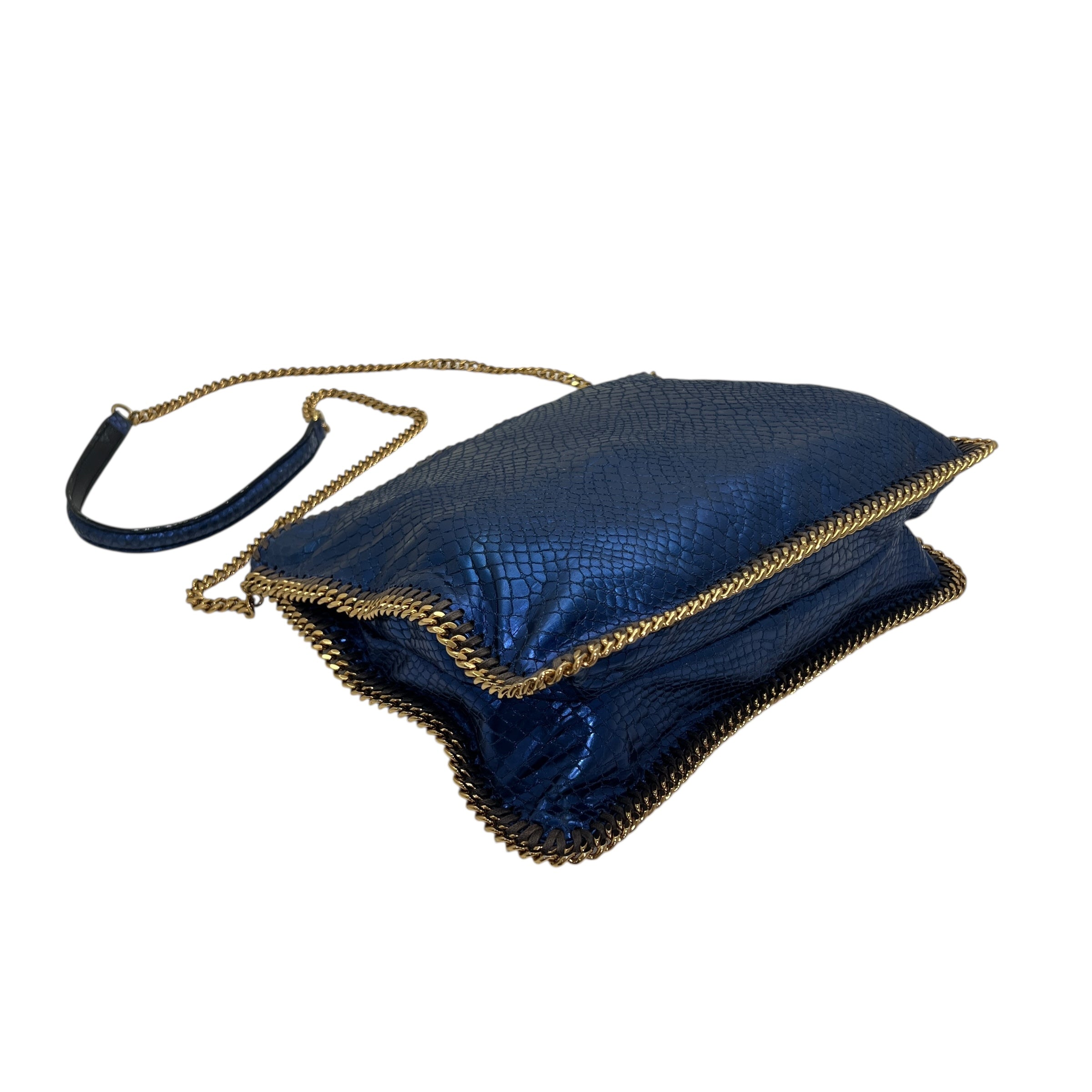 Falabella a tracolla effetto metallic snake