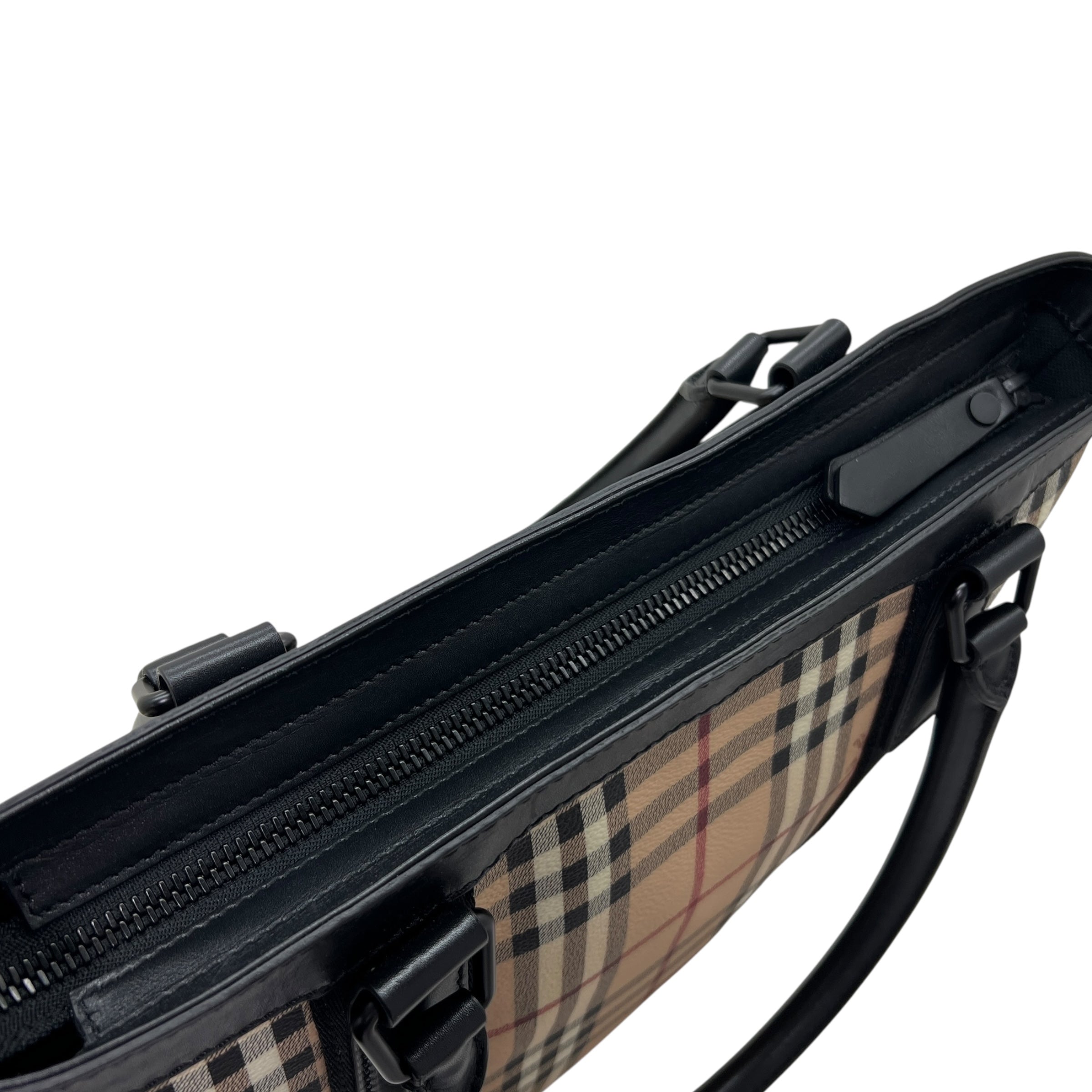 Borsa shopping in pelle Check