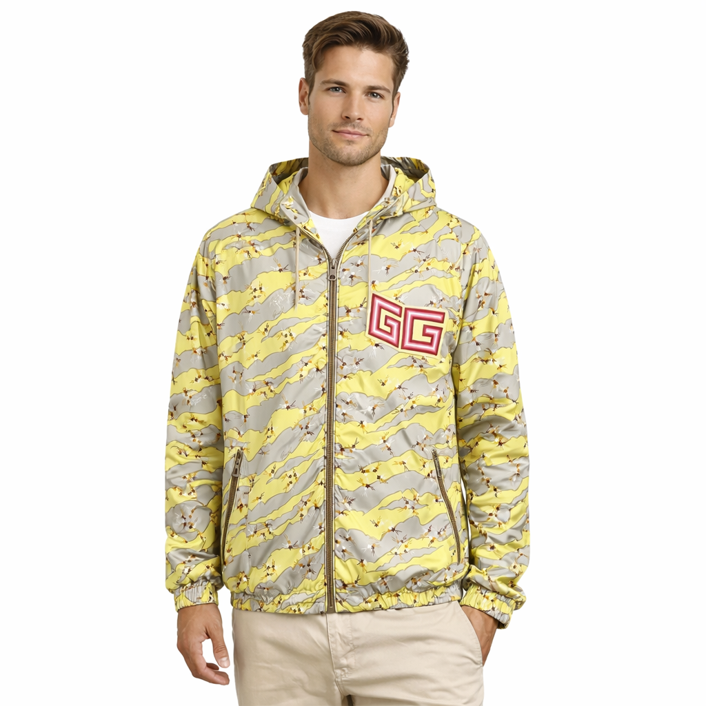 Giacca antivento con cappuccio taglia 48