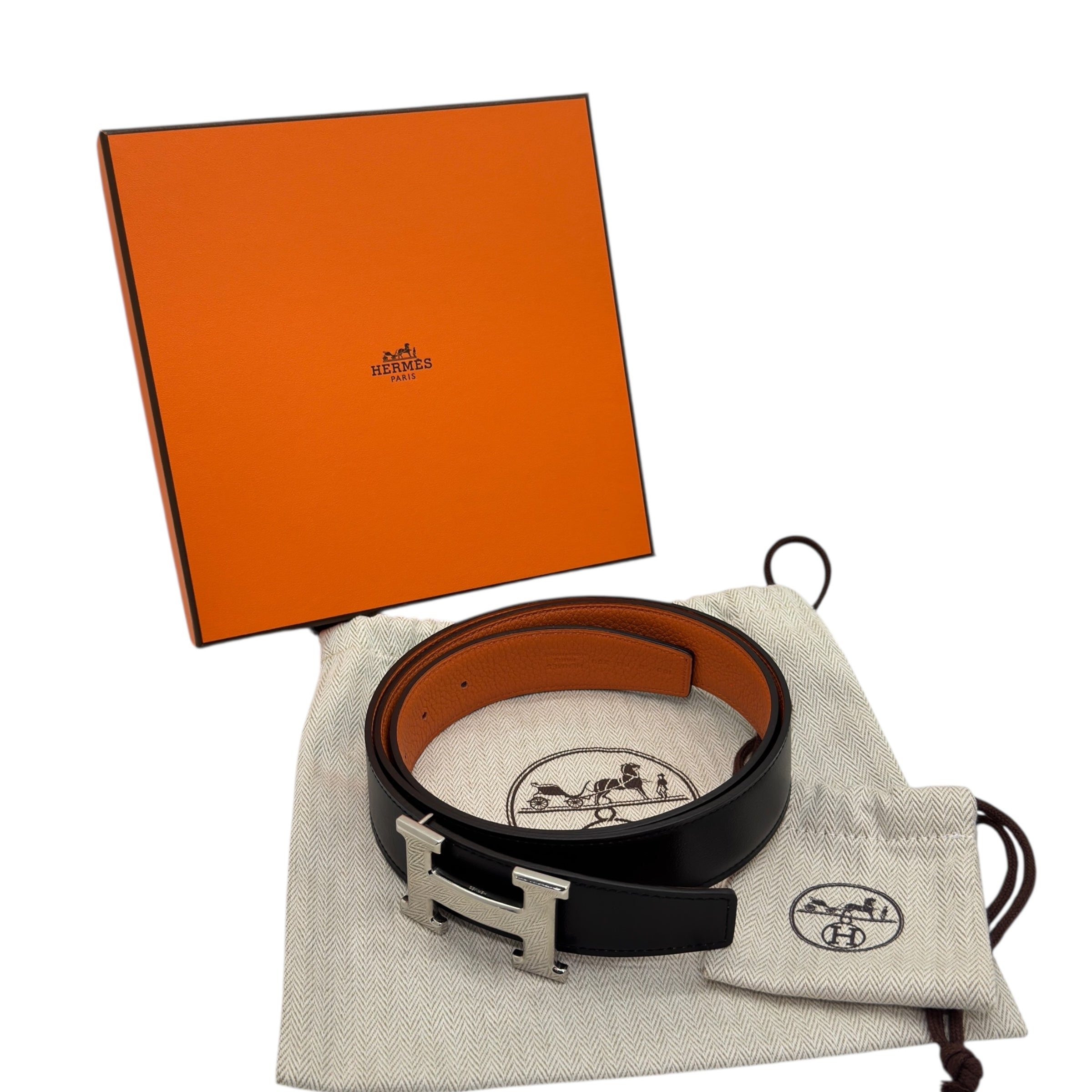 Fibbia da cintura H & Pelle reversibile per cintura 32 mm taglia 100