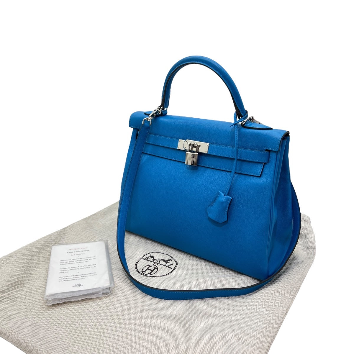 HERMÈS KELLY 32 EVERCOLOR BLU HYDRA