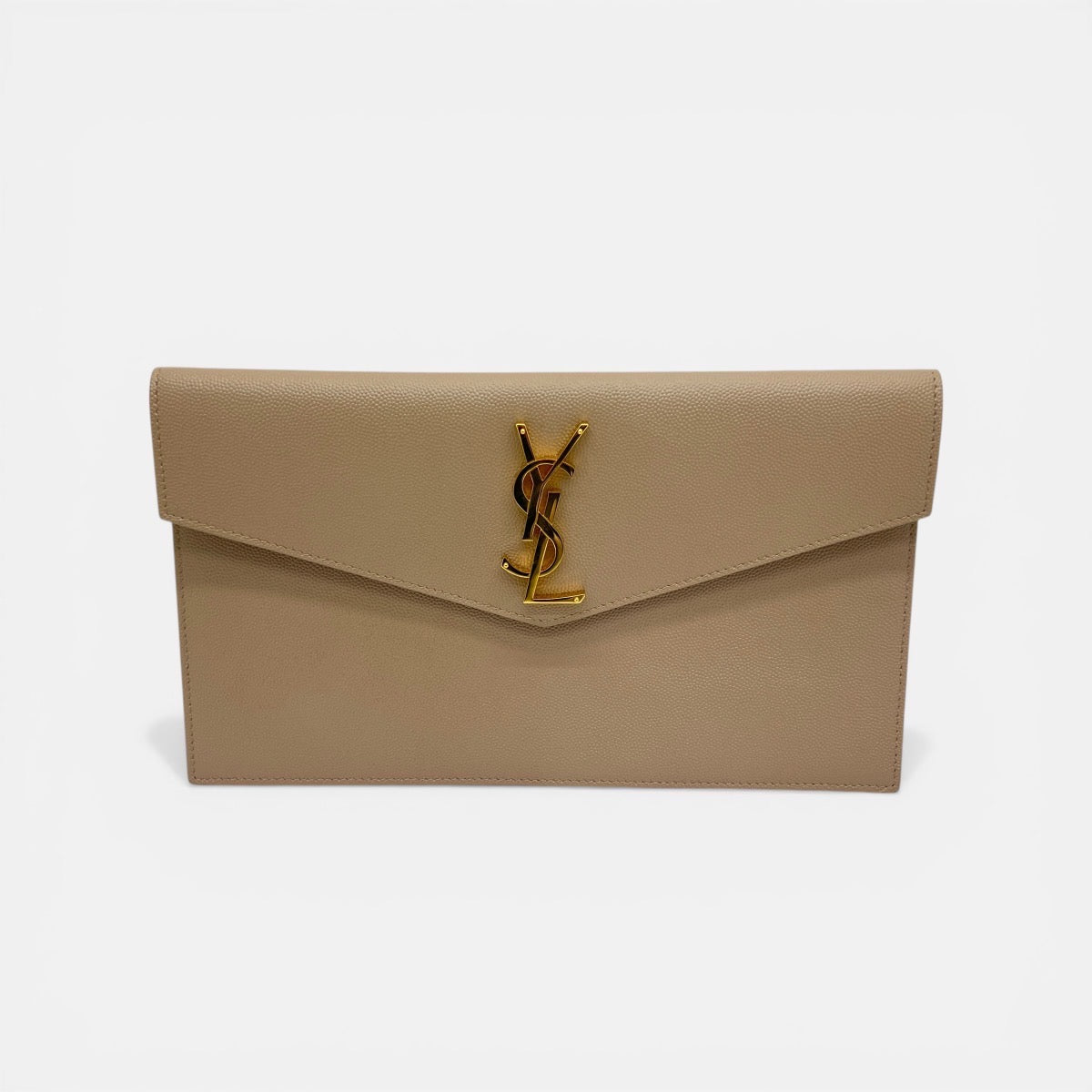 Pochette Uptown in pelle grain de poudre