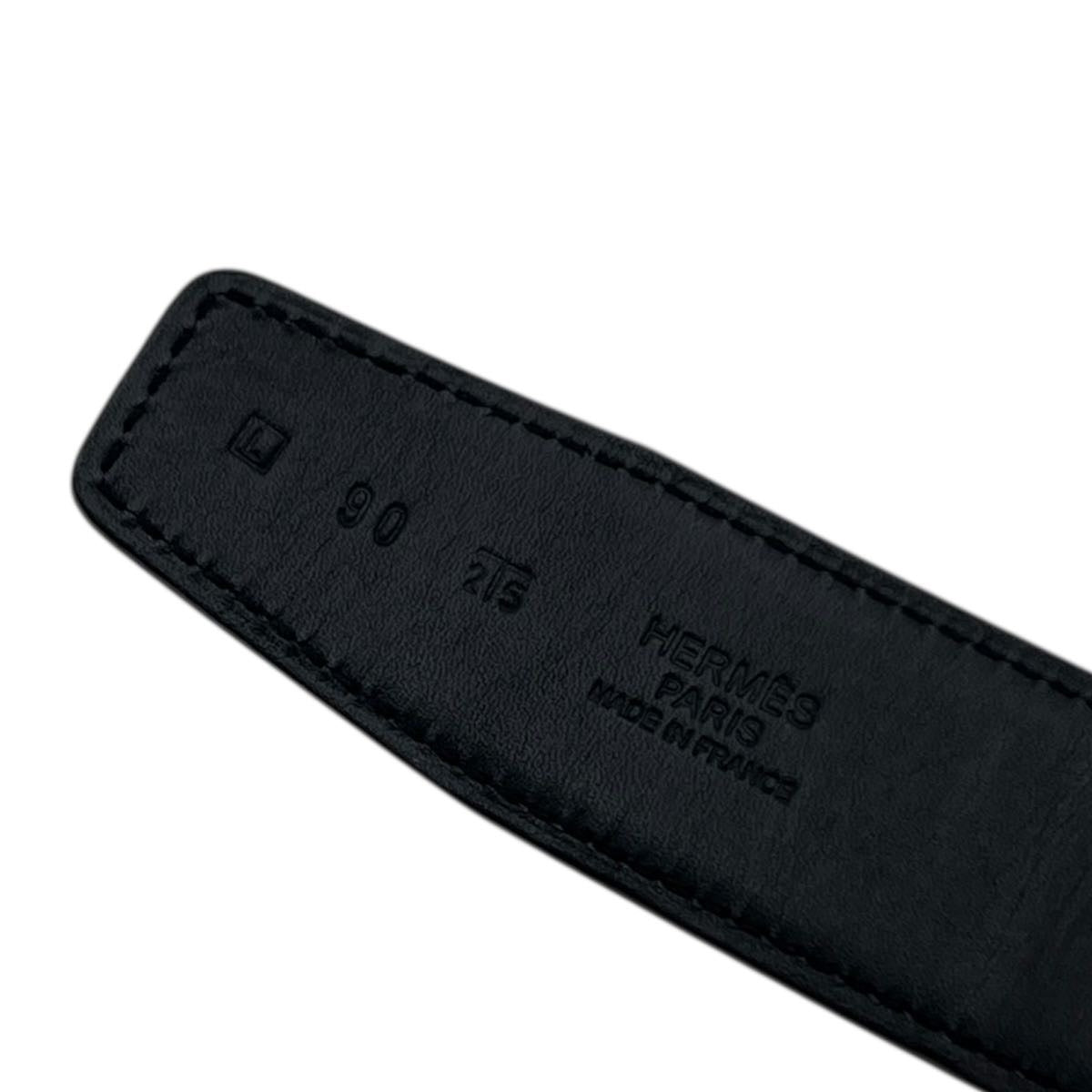 HERMÈS FIBBIA H PER CINTURA IN PELLE REVERSIBILE 32 mm TG 90
