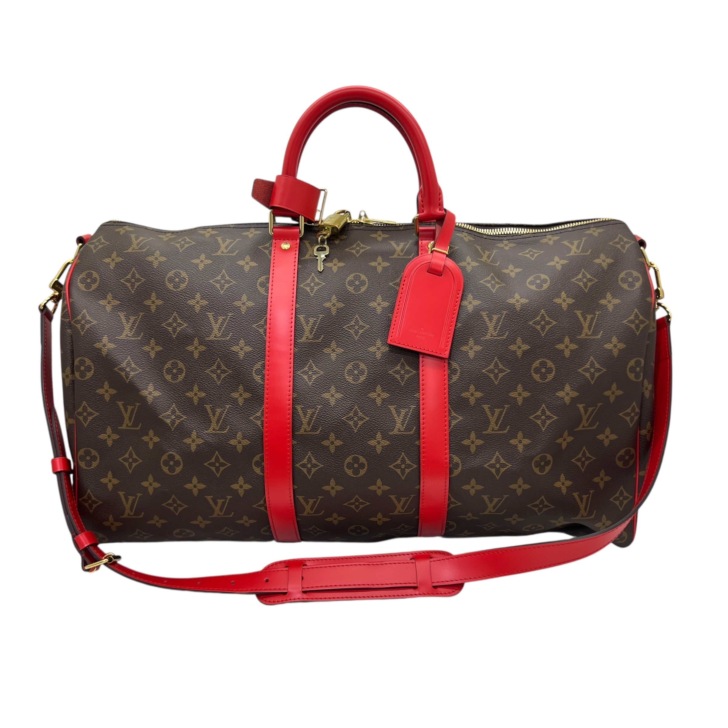 Keepall 50 Bandolière Coquelicot