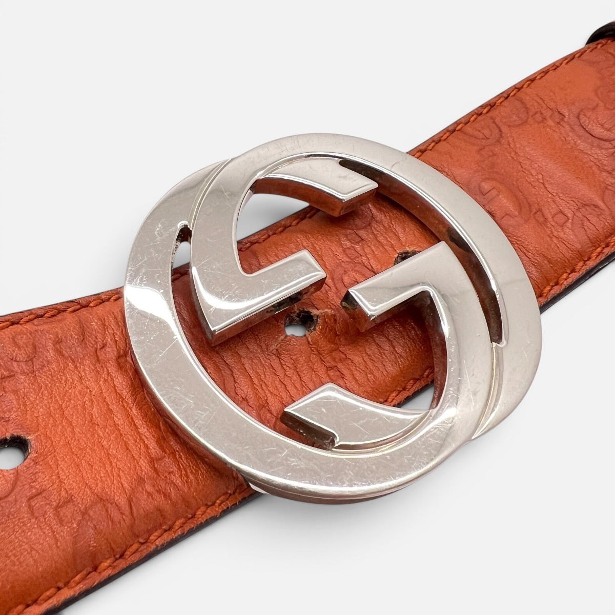 Cintura Interlocking GG in pelle taglia 90