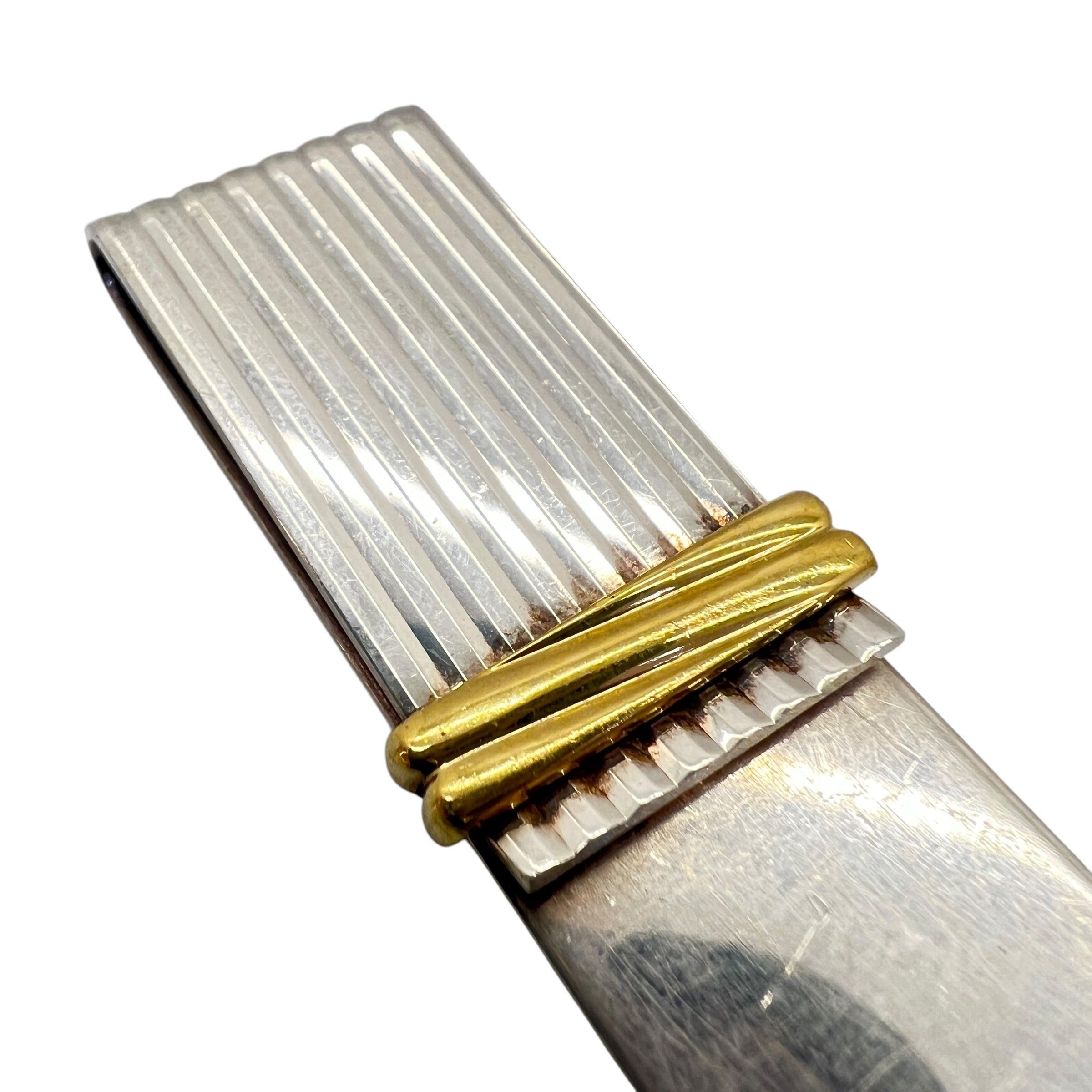 Ferma soldi vintage silver plated