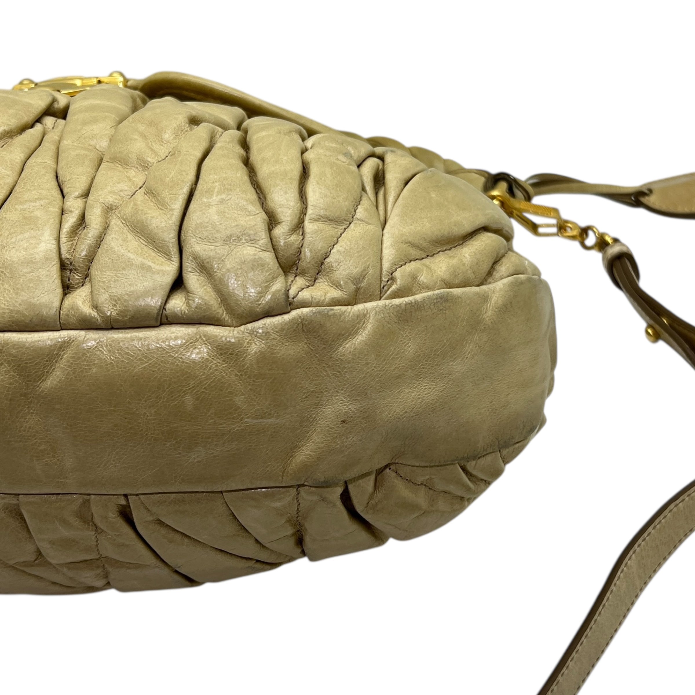 Borsa a spalla in pelle goffrata