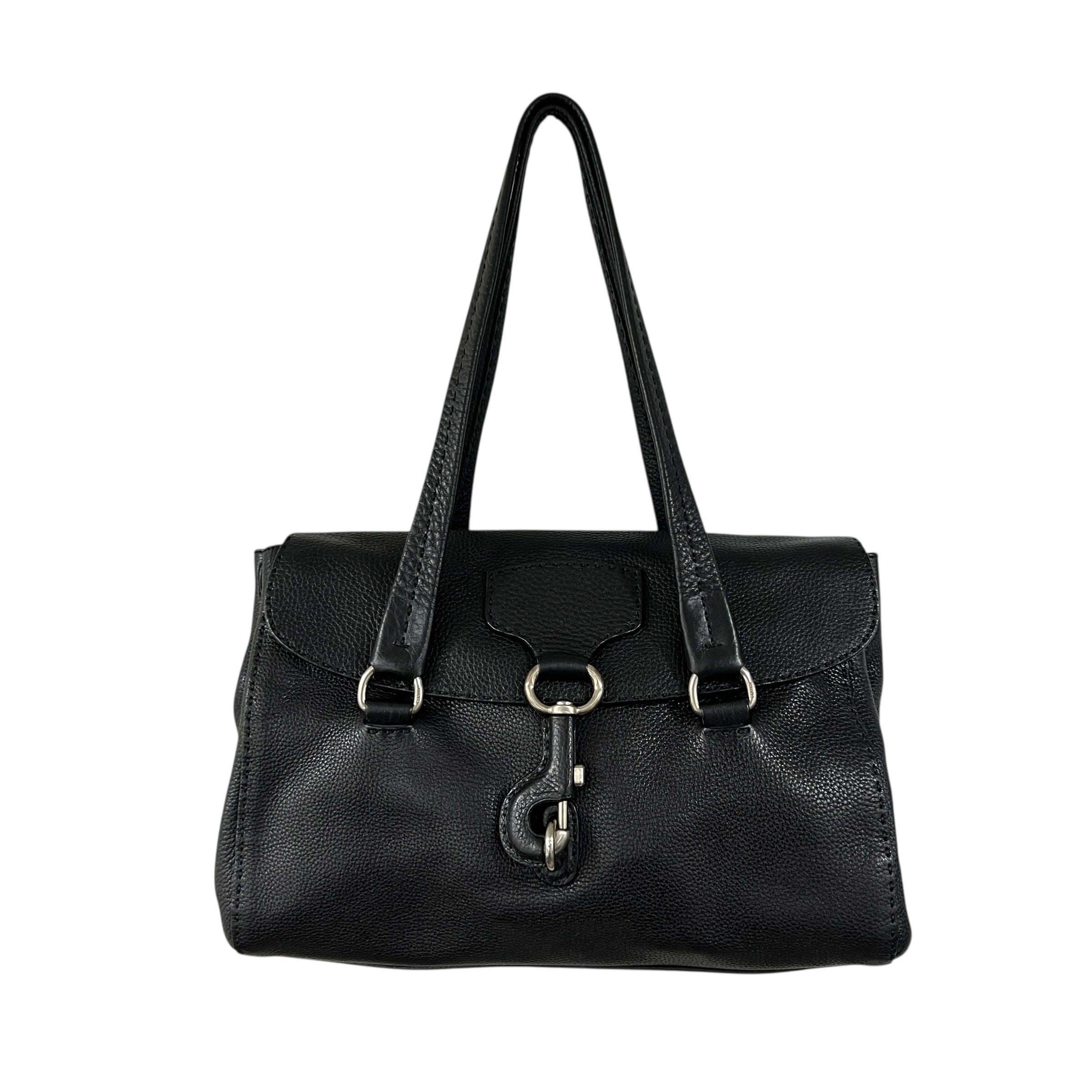 Clasp borsa in pelle daino