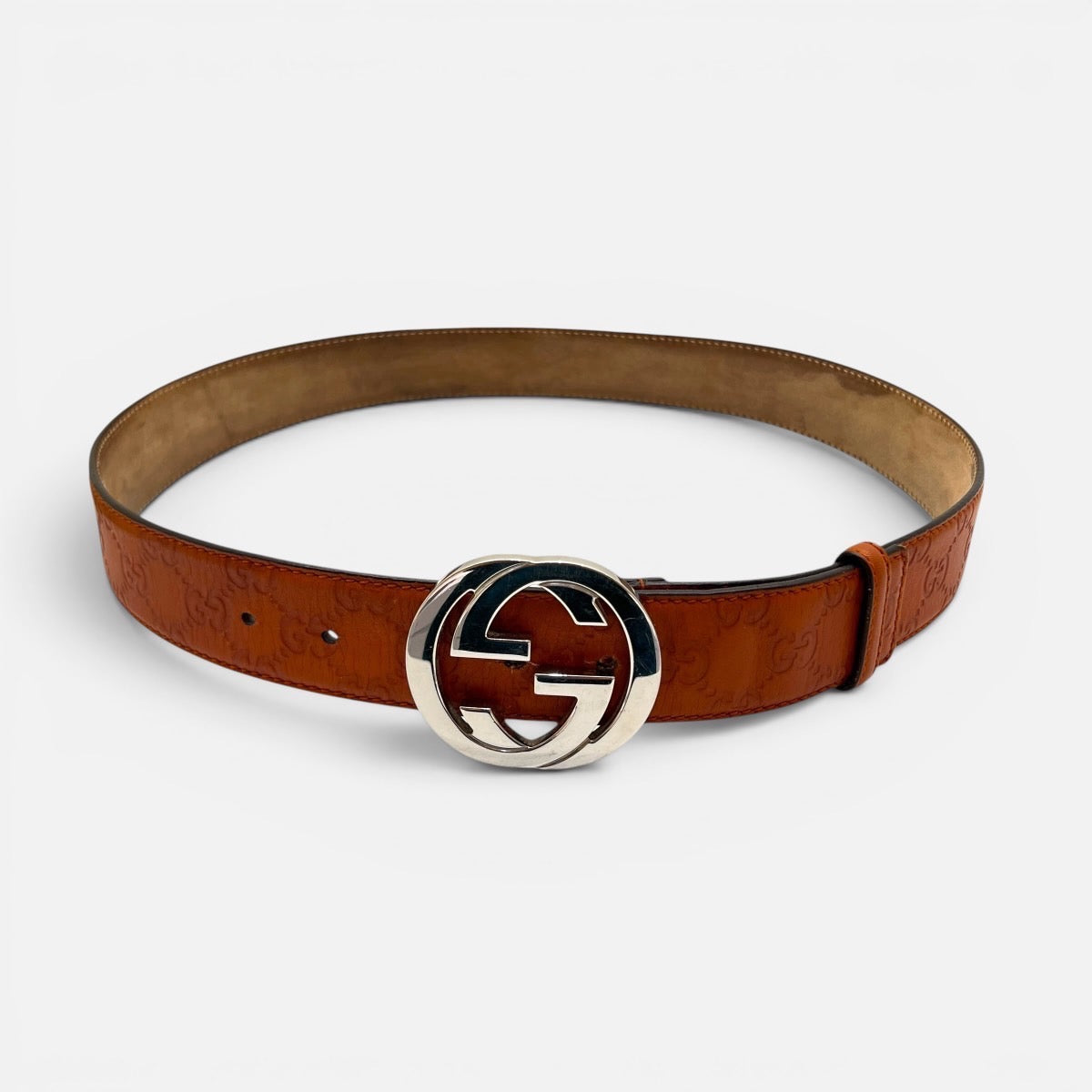 Cintura Interlocking GG in pelle taglia 90