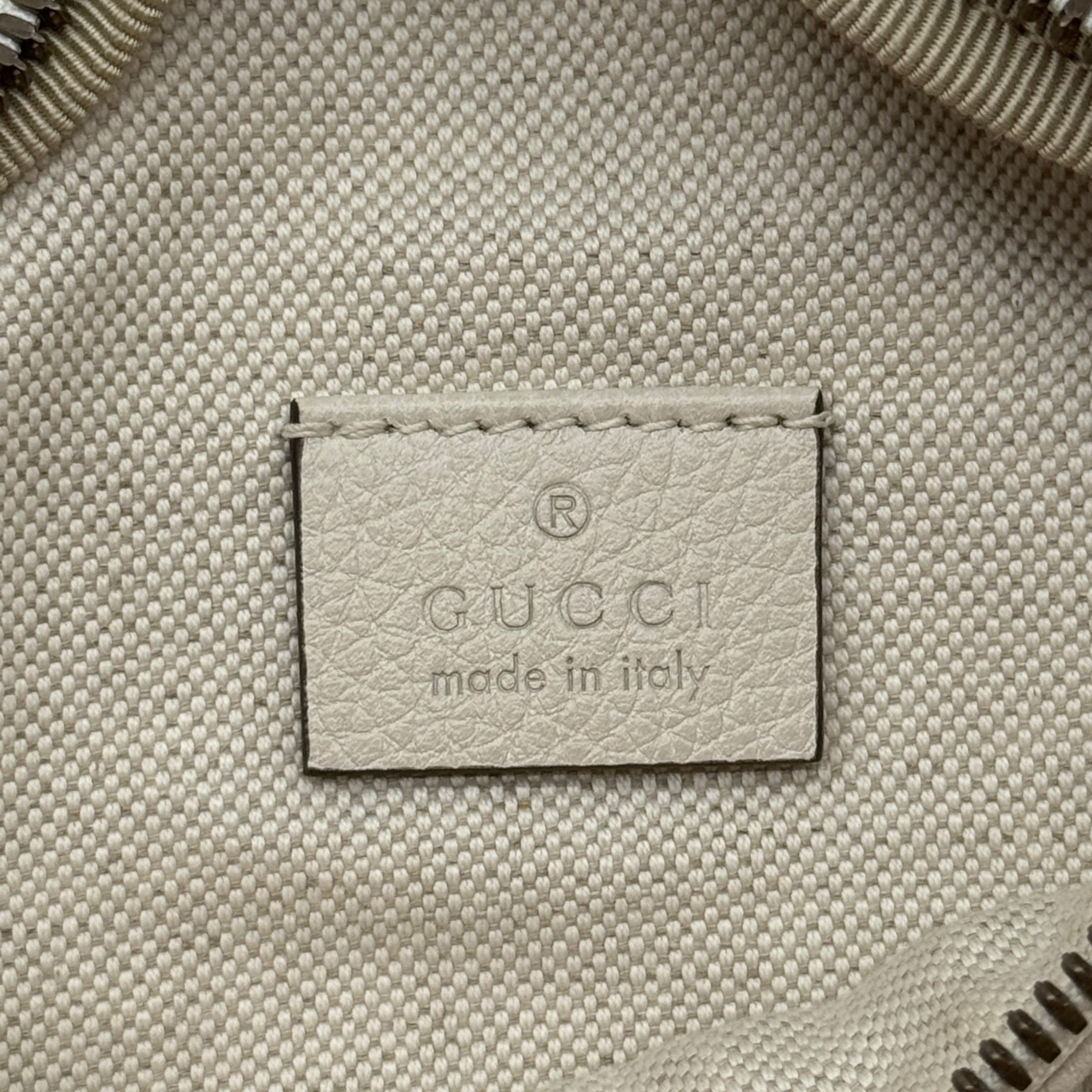 Marsupio in pelle bianca con logo vintage
