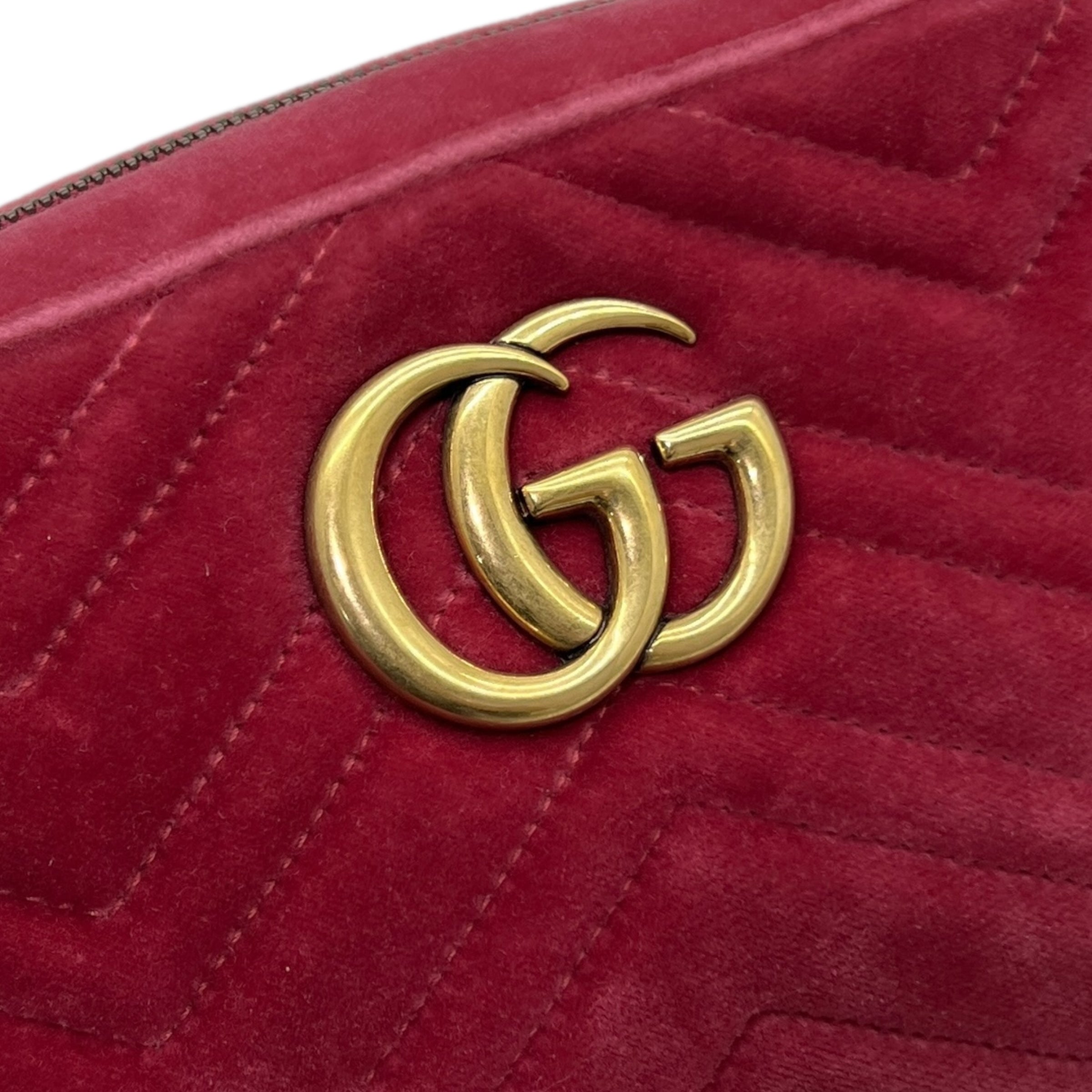 Camera bag GG Marmont in velluto misura piccola