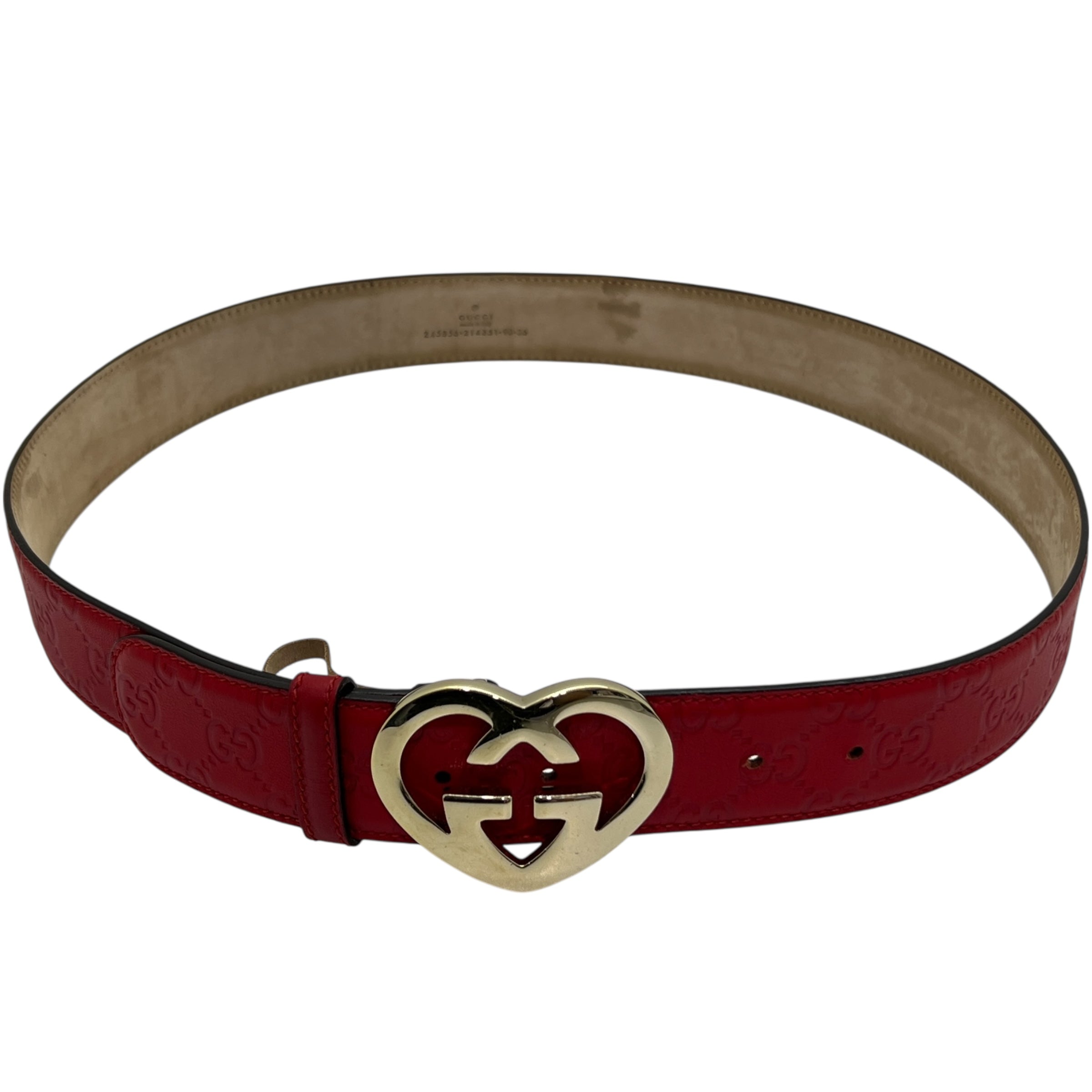 Gucci cintura Heart Buckle in pelle tg 90
