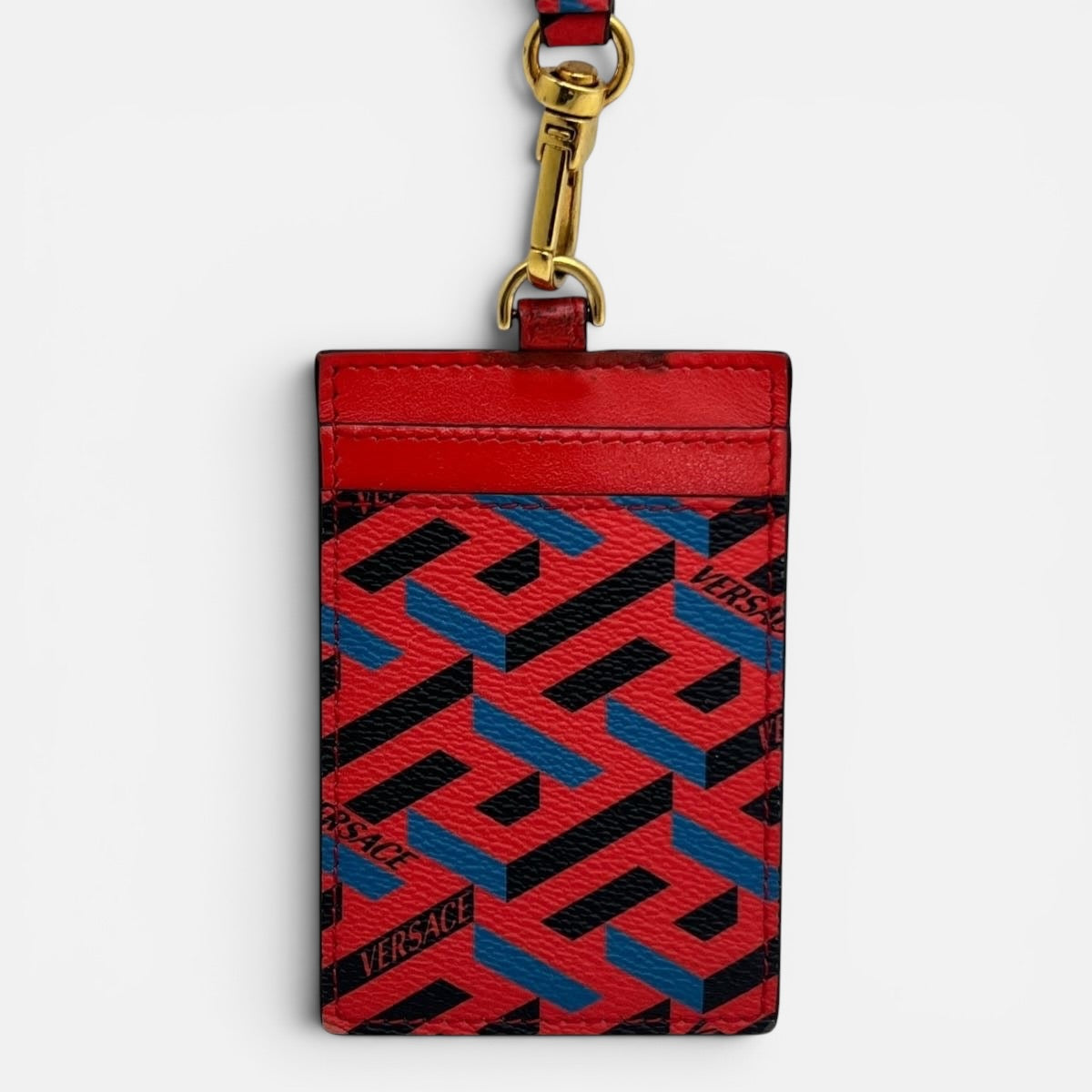 Versace porta carte da collo in pelle