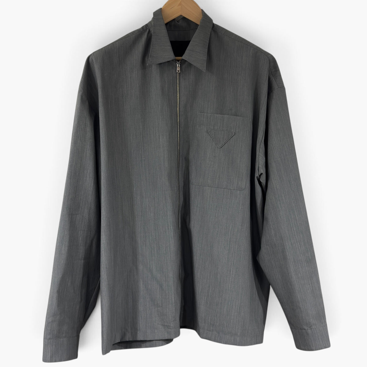 Camicia in cotone con zip taglia L