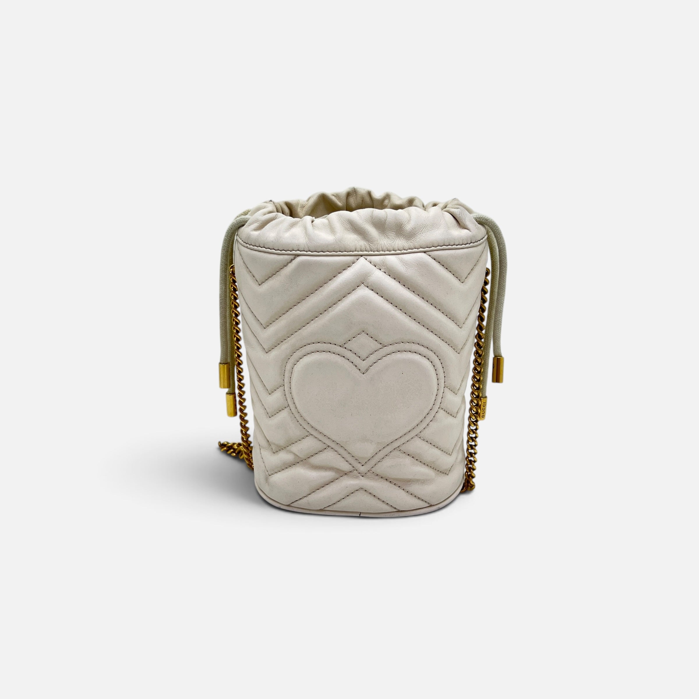 Mini secchiello GG Marmont in pelle