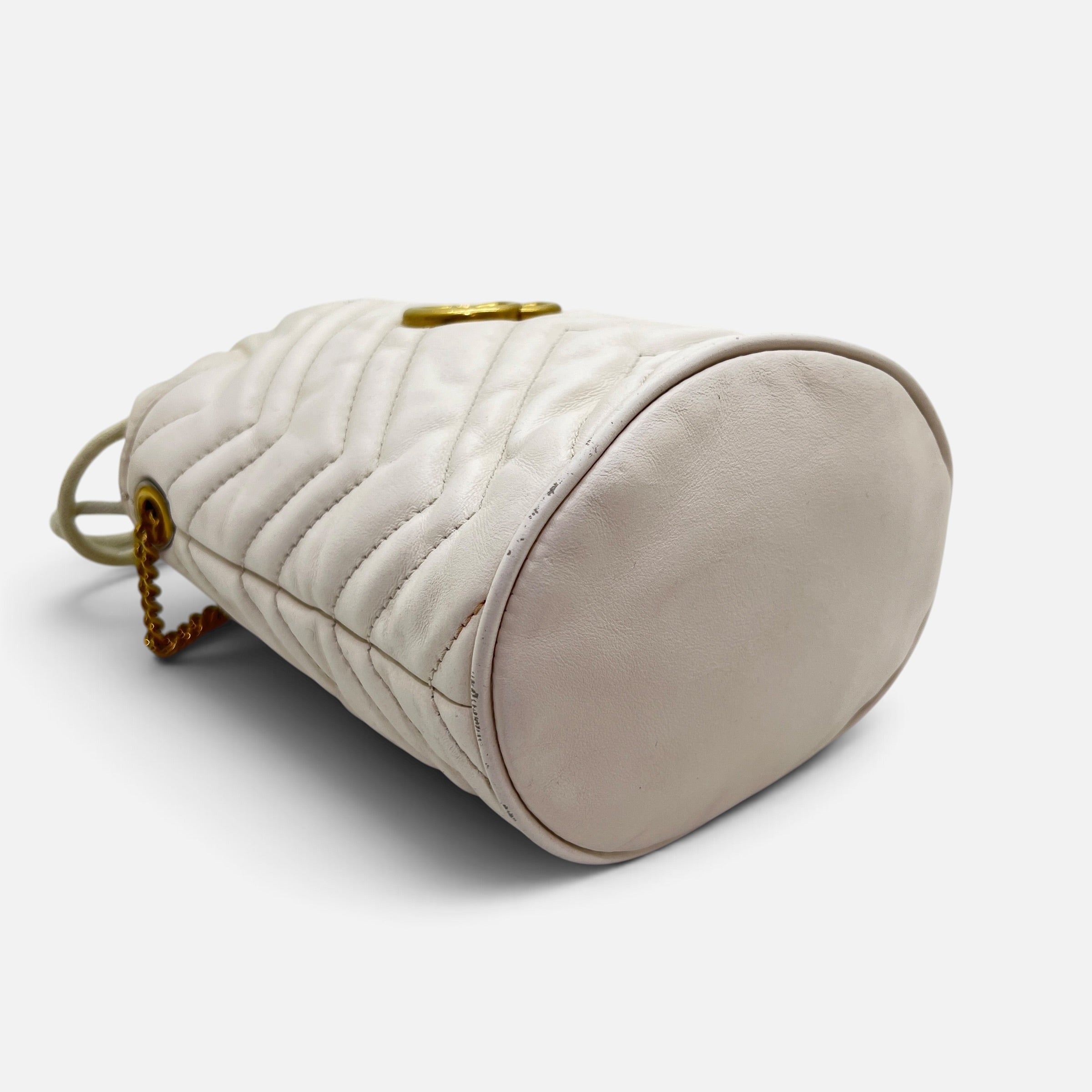 Mini secchiello GG Marmont in pelle