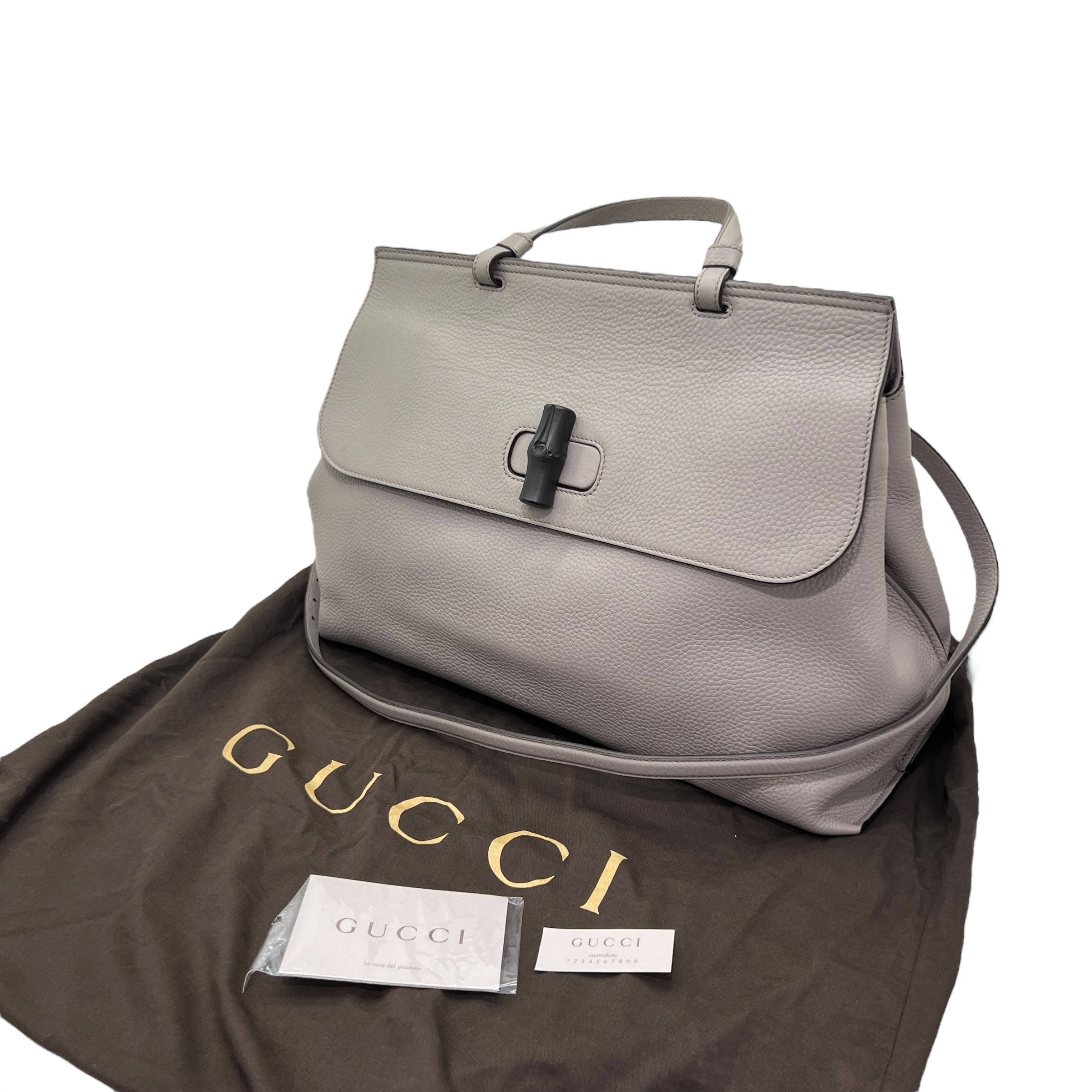 Bamboo borsa a tracolla in pelle