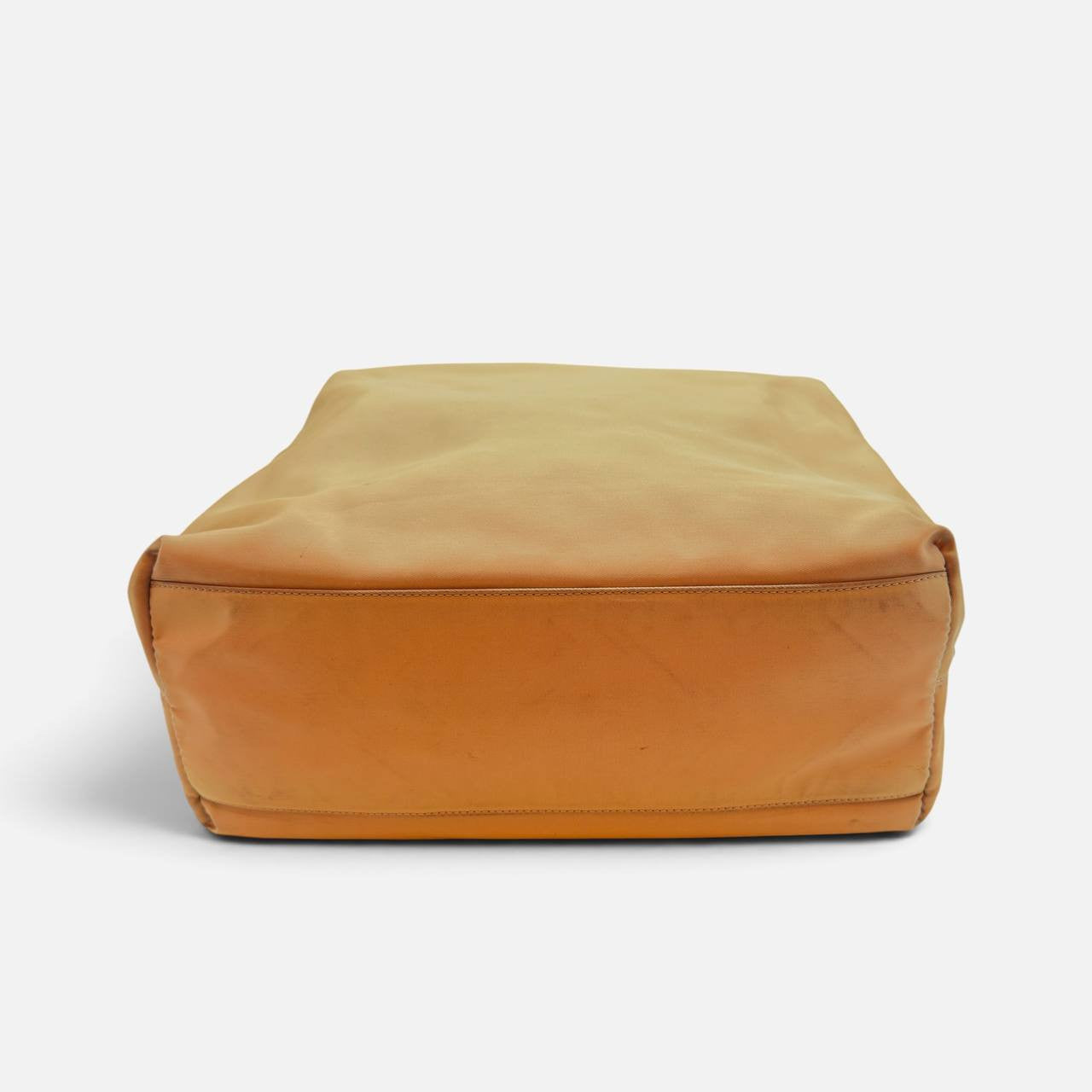 Borsa a mano vintage in nylon cachi