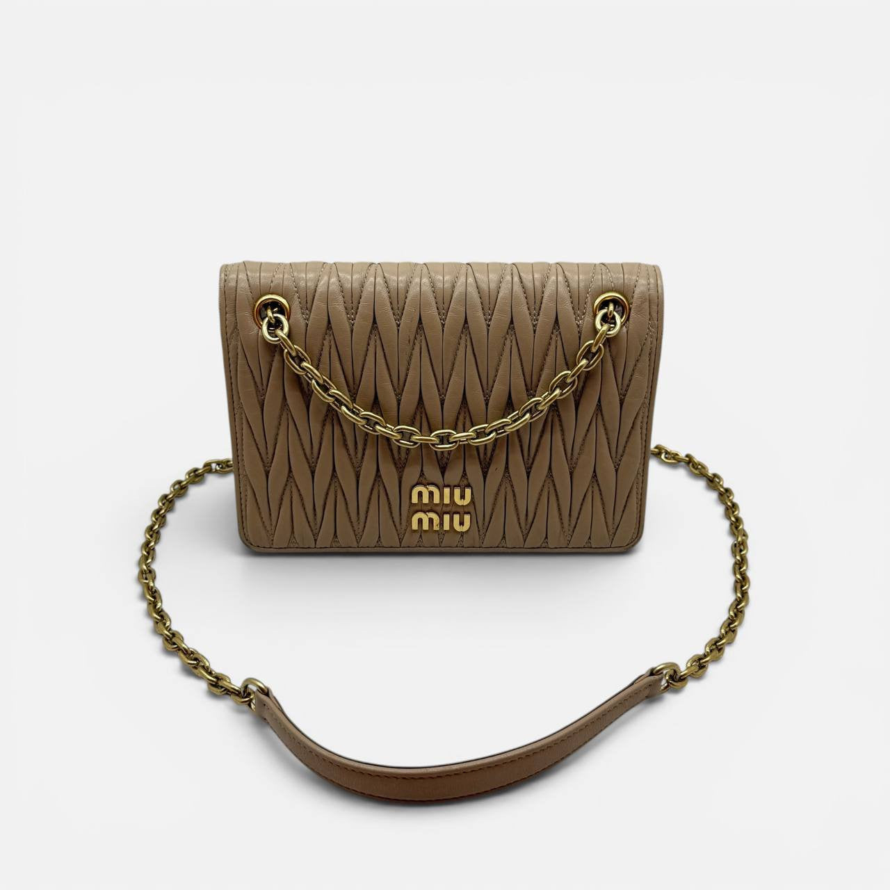 Borsa a tracolla in nappa Matelasse beige