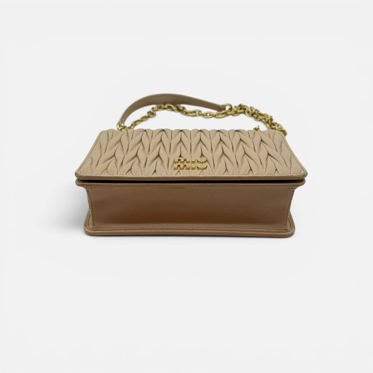 Borsa a tracolla in nappa Matelasse beige