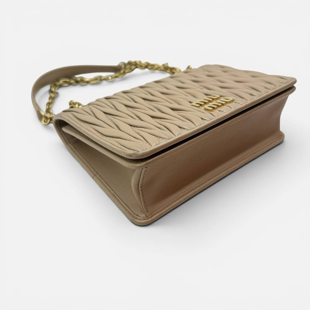 Borsa a tracolla in nappa Matelasse beige