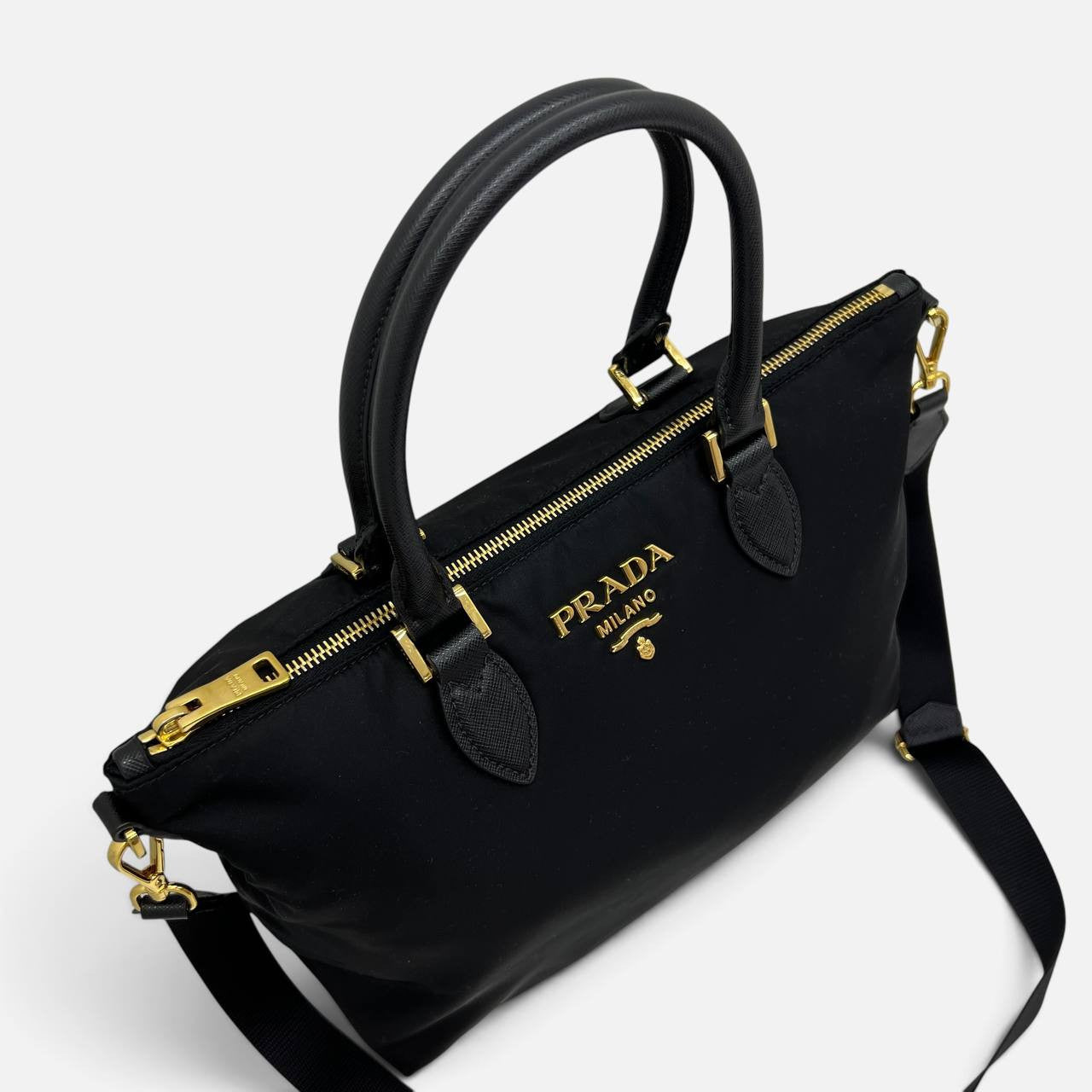 Borsa a tracolla in Nylon e Saffiano