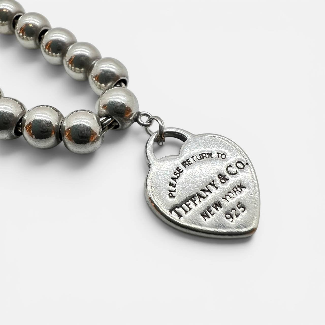 Bracciale Bead Heart Tag in argento