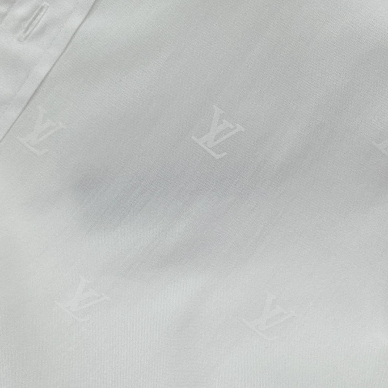 Camicia a maniche lunghe in cotone con firme LV Blason stampate taglia XL