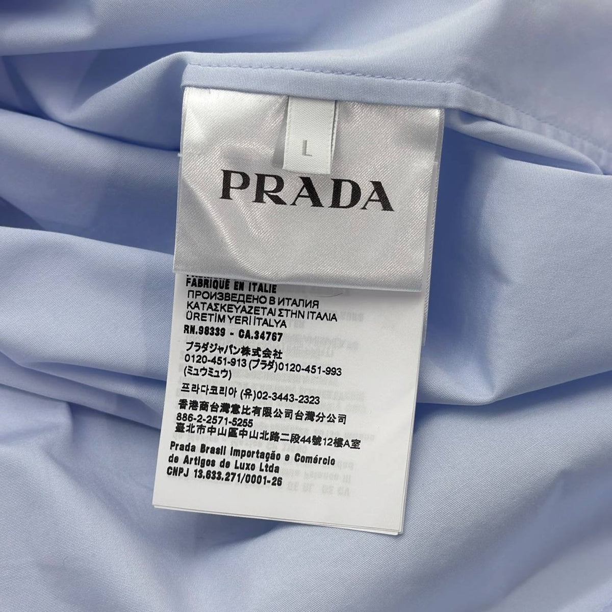 Camicia in cotone con zip taglia L