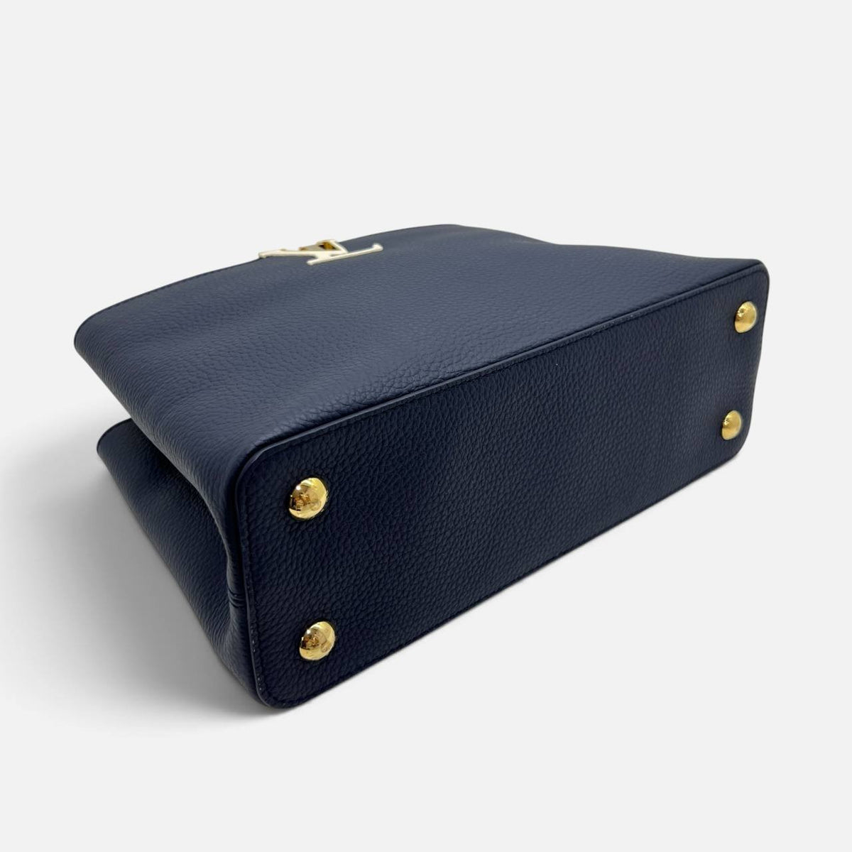 Capucines in pelle blu e bianca